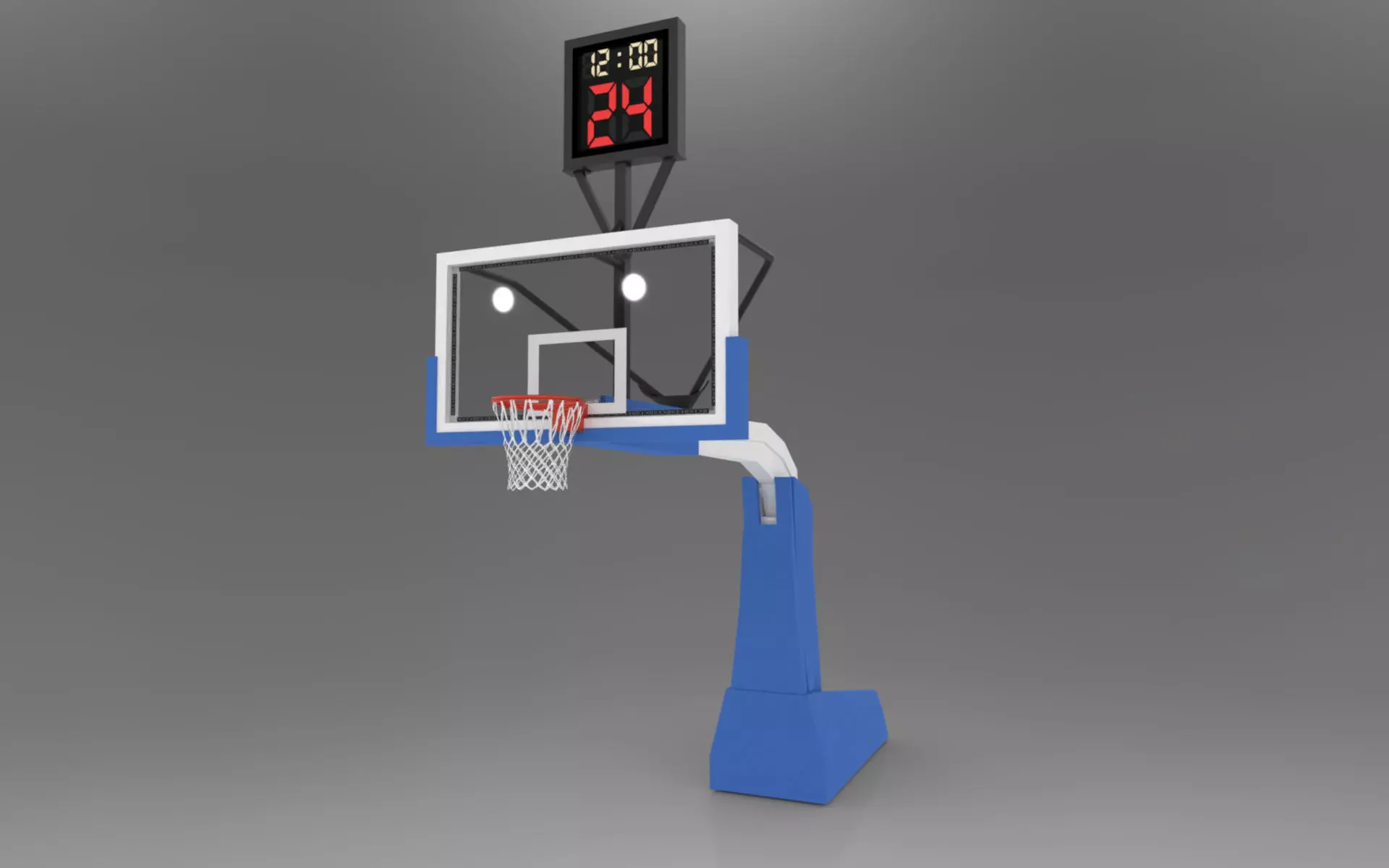 Pro Basketball Hoop and Stanchion Low-poly 3D model_0