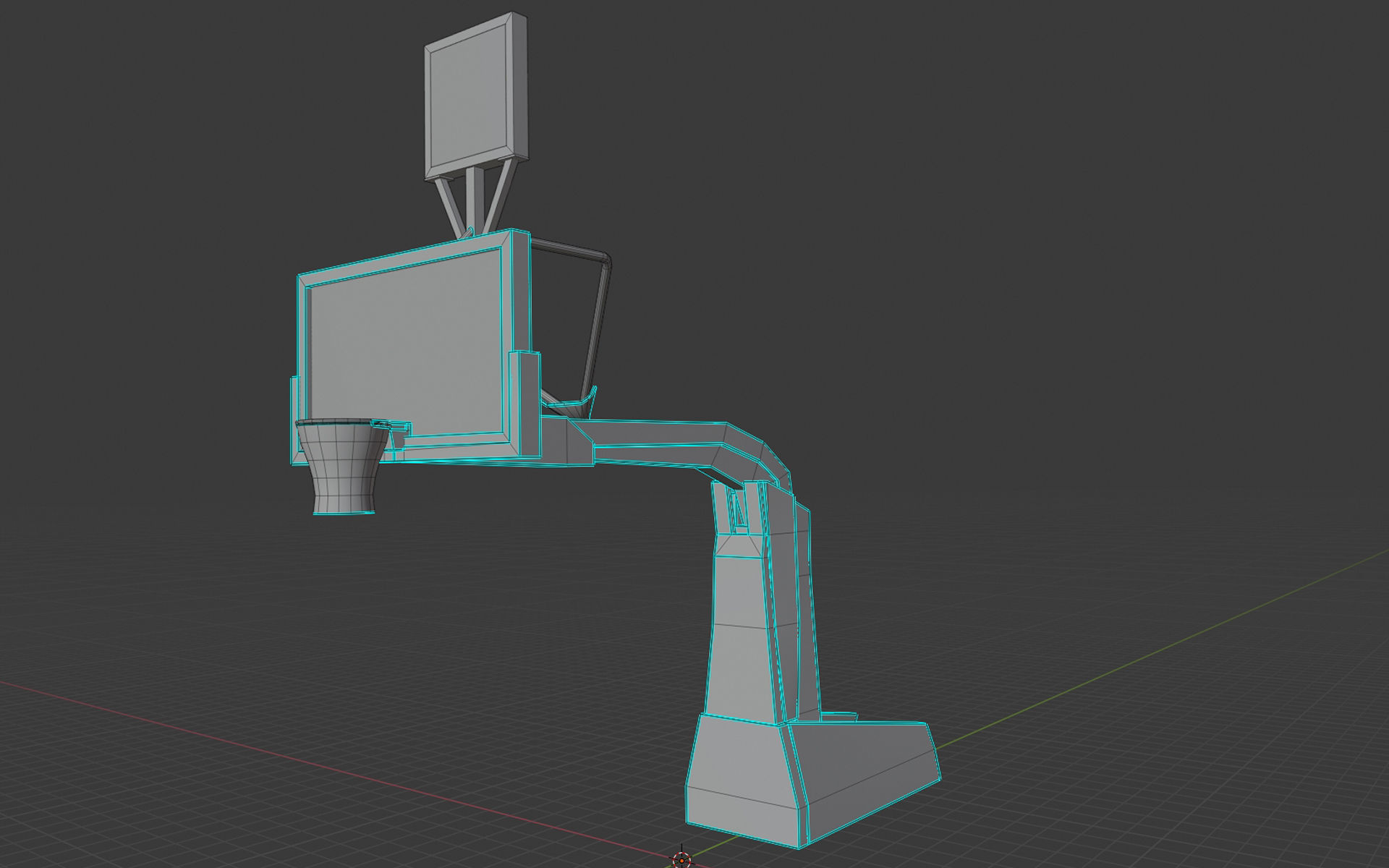 Pro Basketball Hoop and Stanchion Low-poly 3D model_11