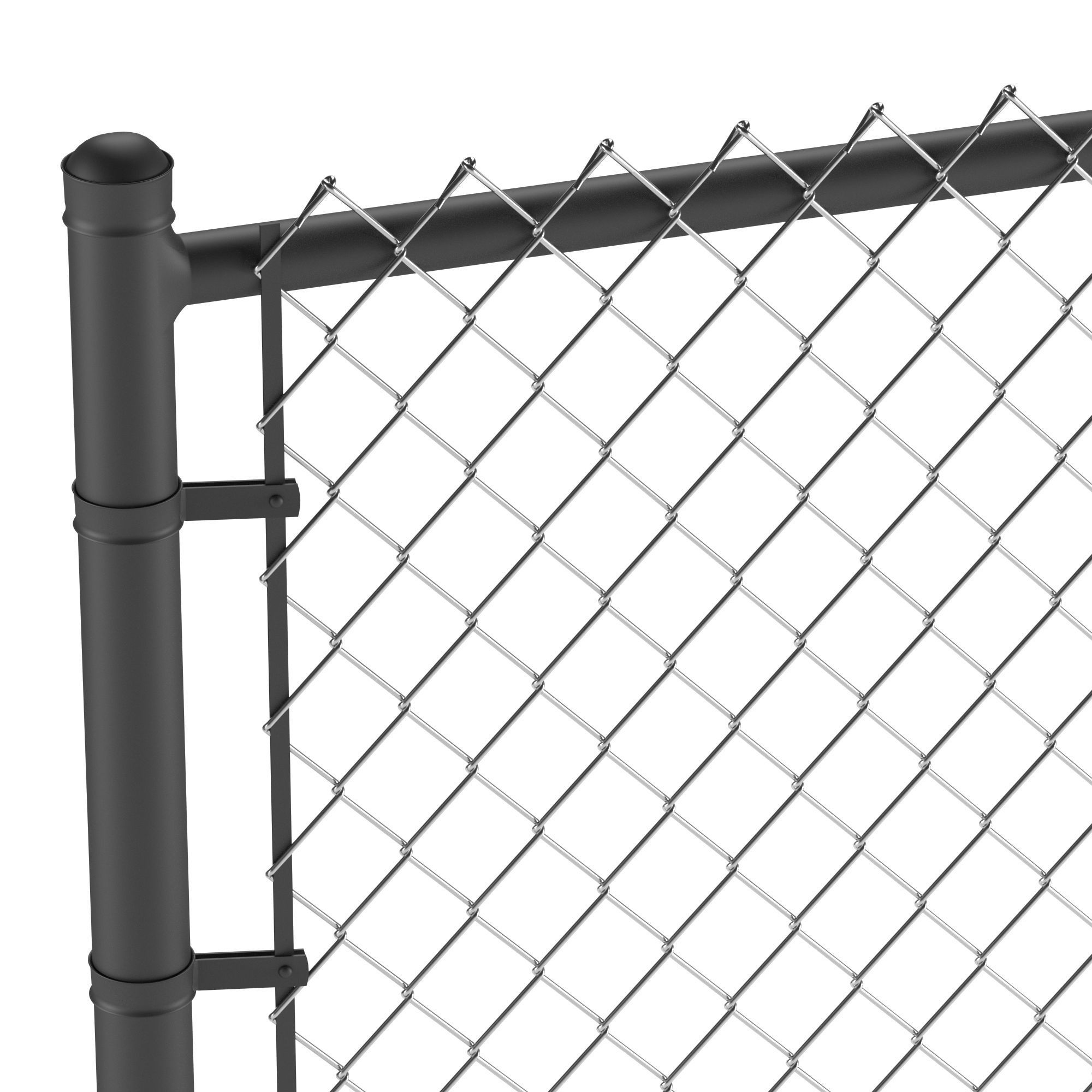  Chain-link fence 3D model_2
