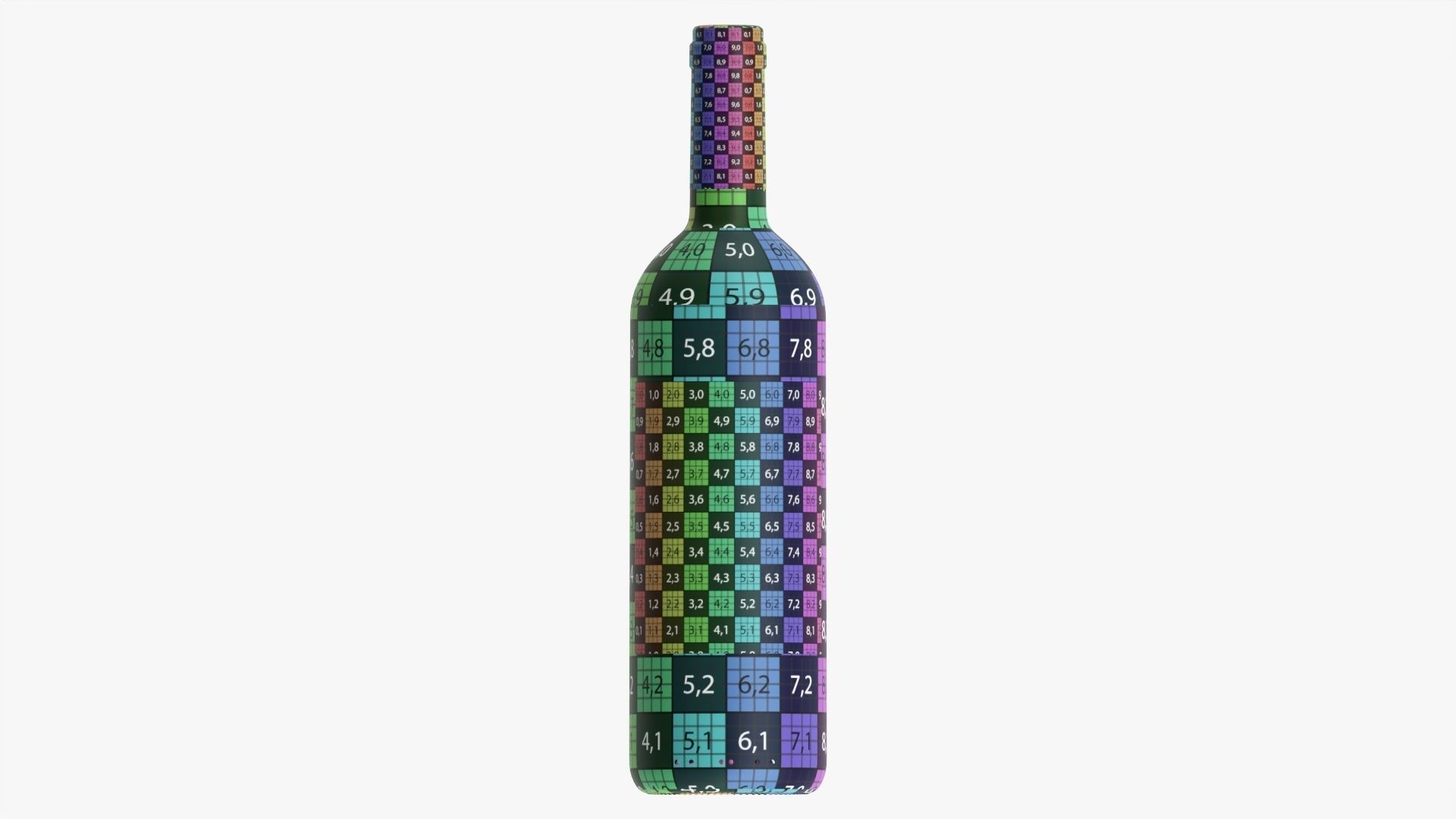Wine bottle mockup 02 3D model_7