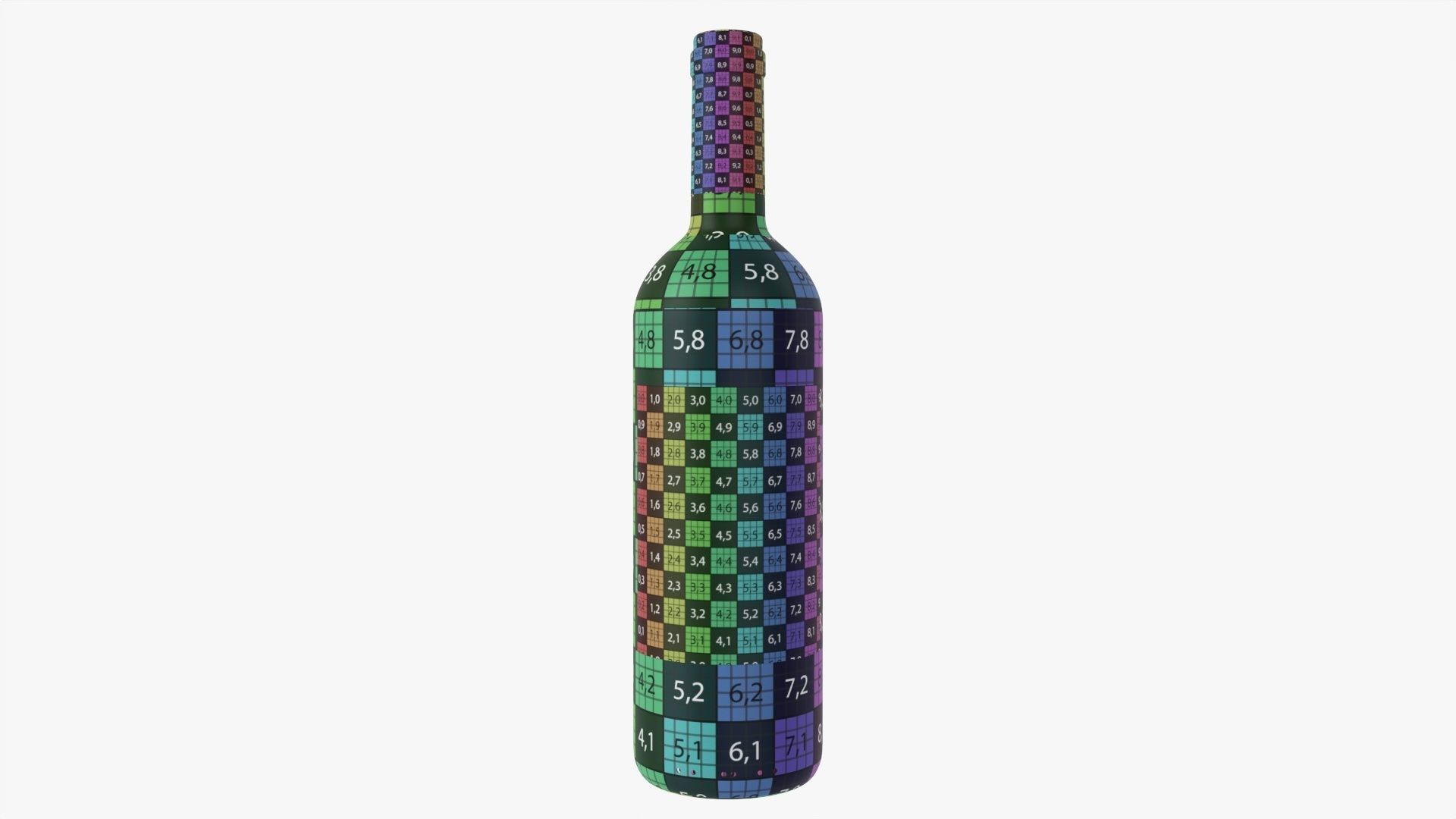 Wine bottle mockup 03 3D model_7