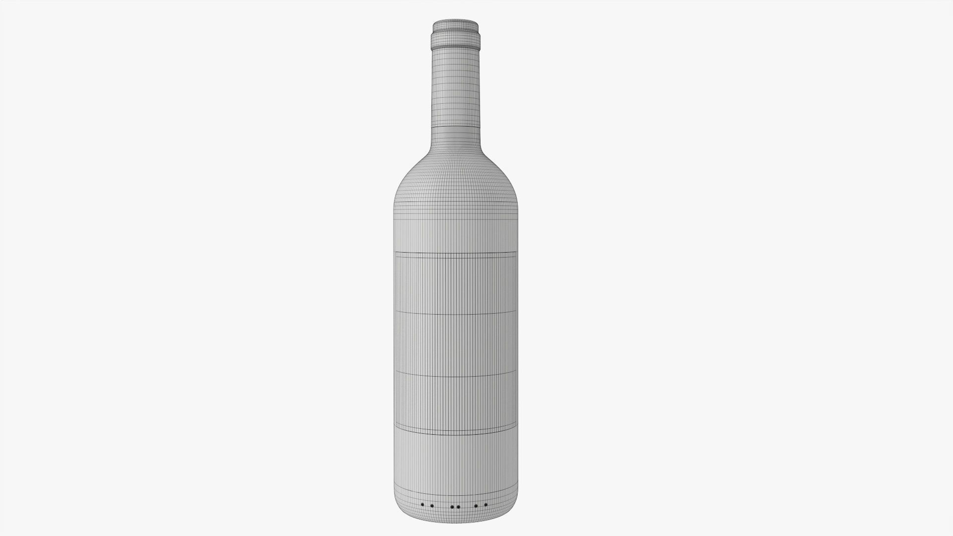 Wine bottle mockup 03 Red 3D model_6