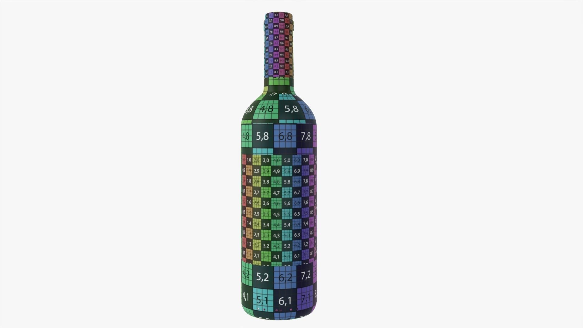 Wine bottle mockup 03 Red 3D model_7
