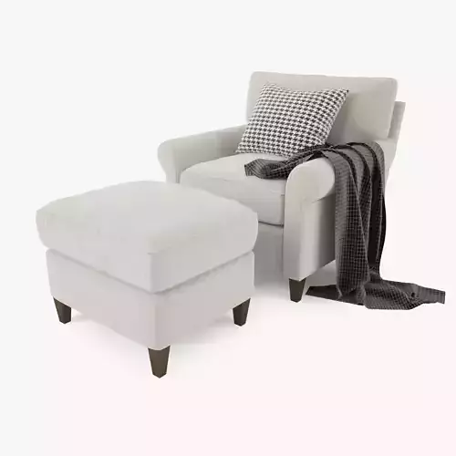 Crate and Barrel Montclair Armchair and Ottoman