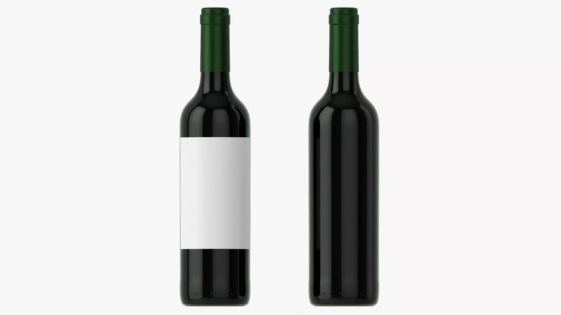 Wine bottle mockup 05 Red 3D model_0