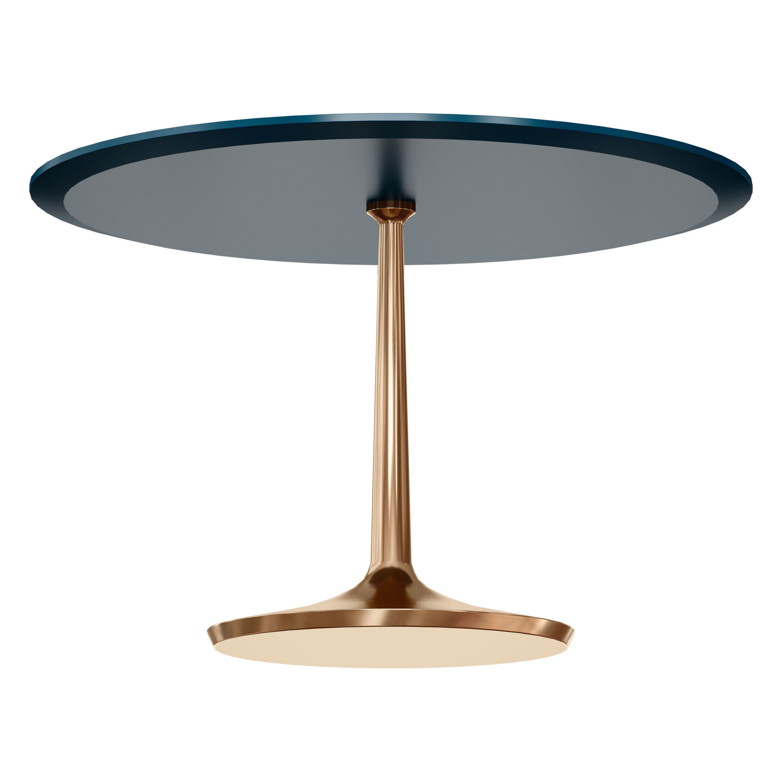 Nero 48 Blue Lacquer Dining Table with Brass Base 3D model_2