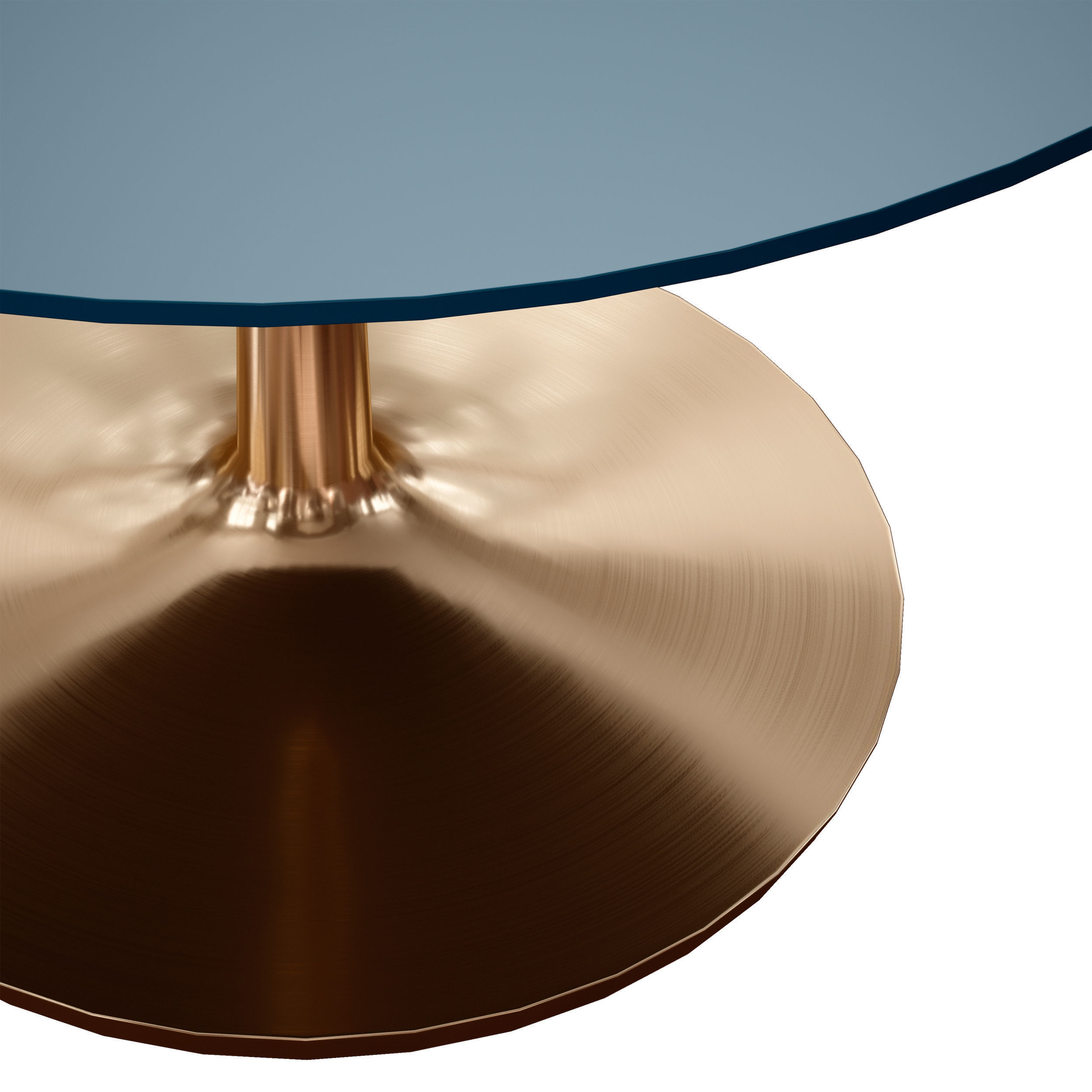 Nero 48 Blue Lacquer Dining Table with Brass Base 3D model_9
