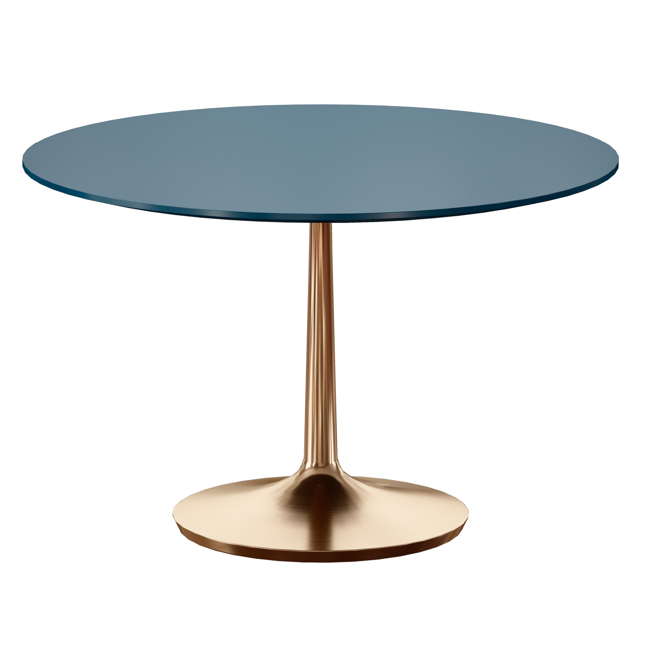 Nero 48 Blue Lacquer Dining Table with Brass Base 3D model_5
