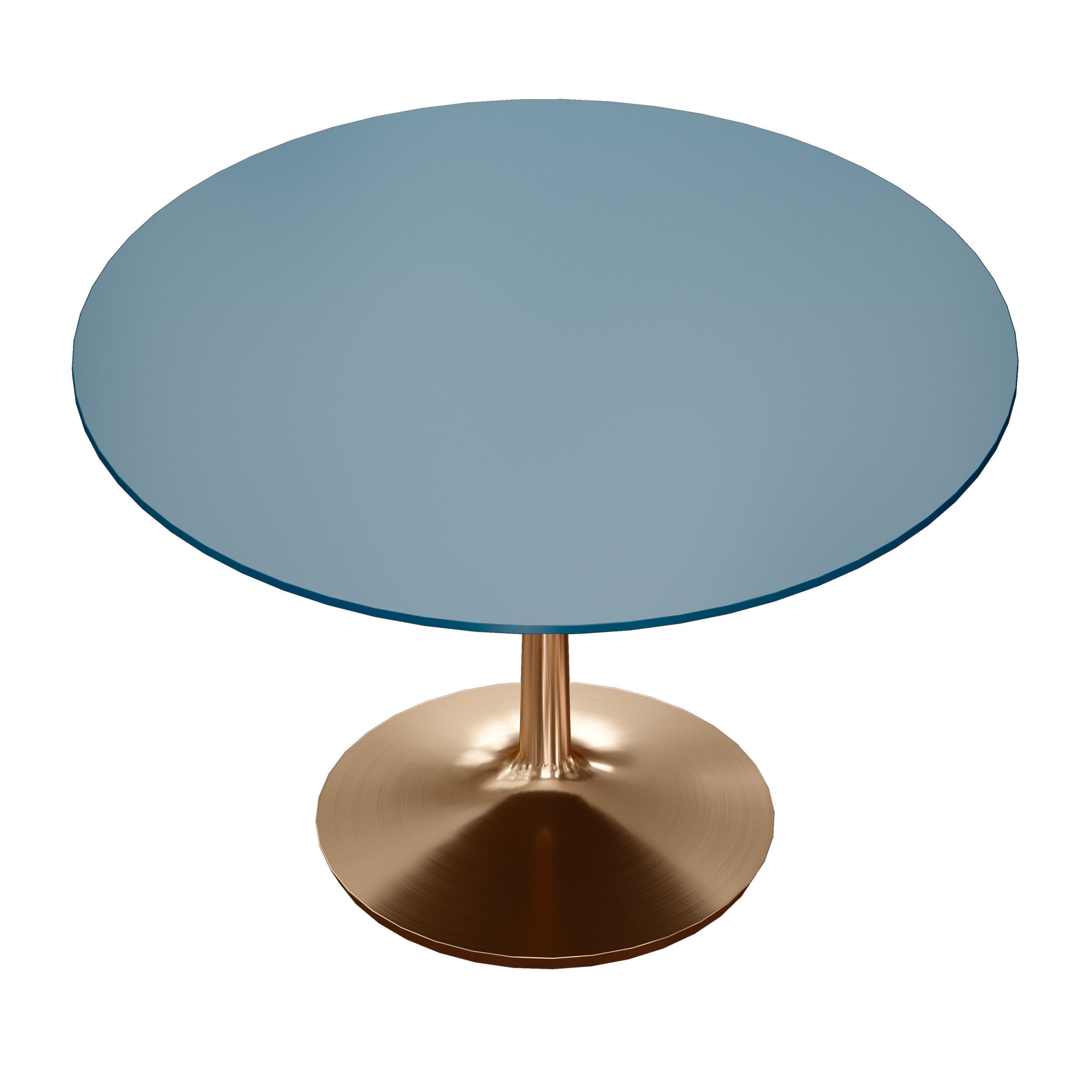 Nero 48 Blue Lacquer Dining Table with Brass Base 3D model_3