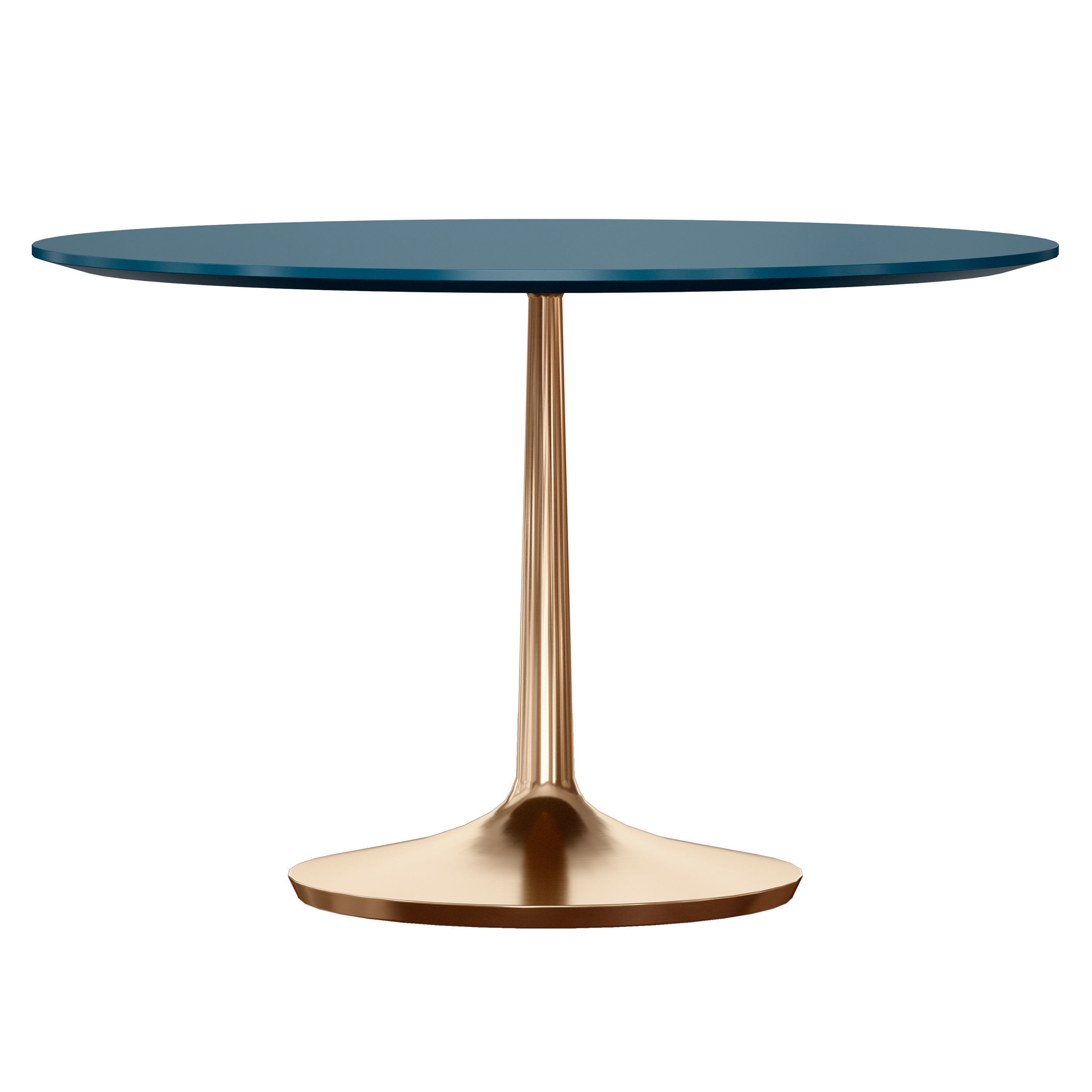 Nero 48 Blue Lacquer Dining Table with Brass Base 3D model_1