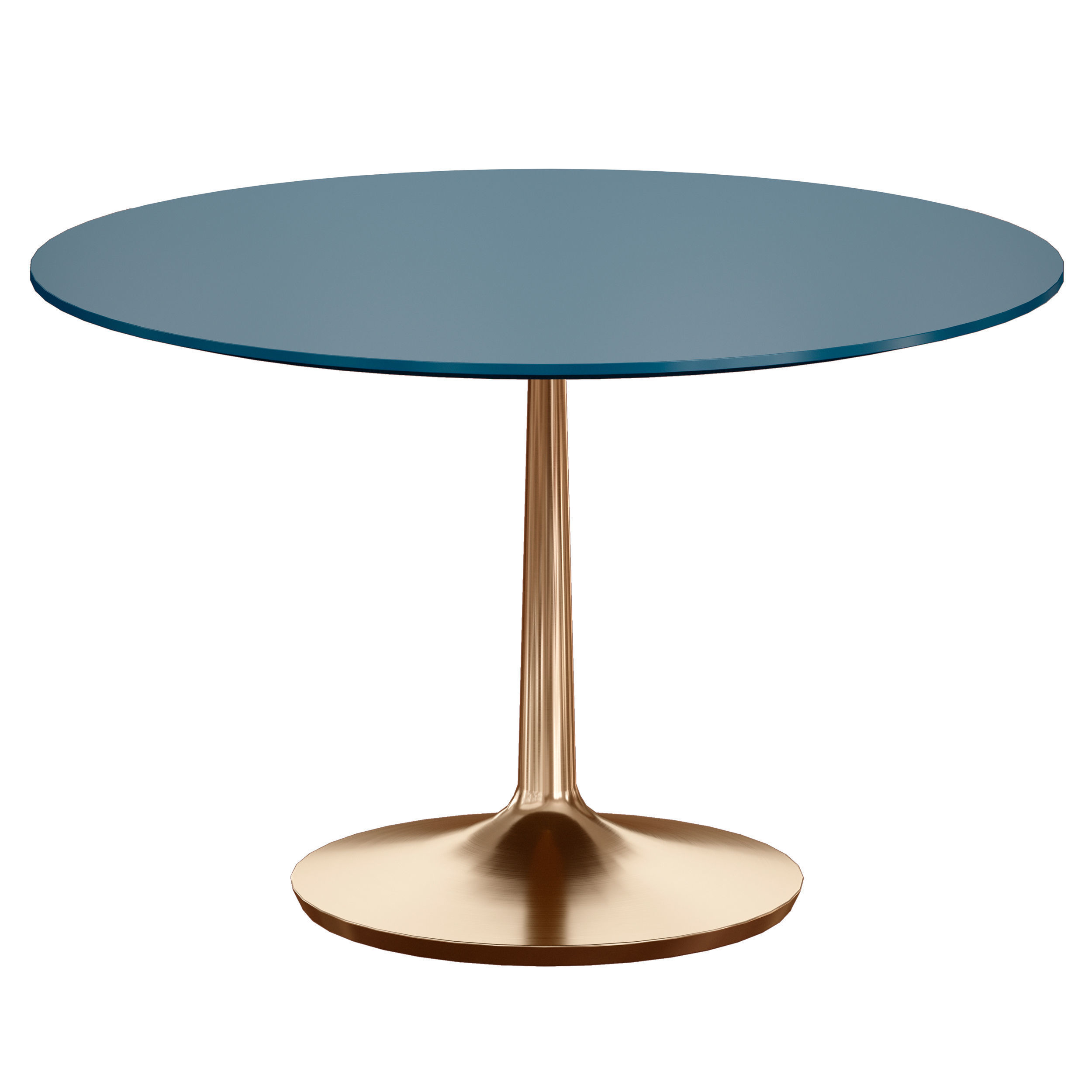 Nero 48 Blue Lacquer Dining Table with Brass Base 3D model_4
