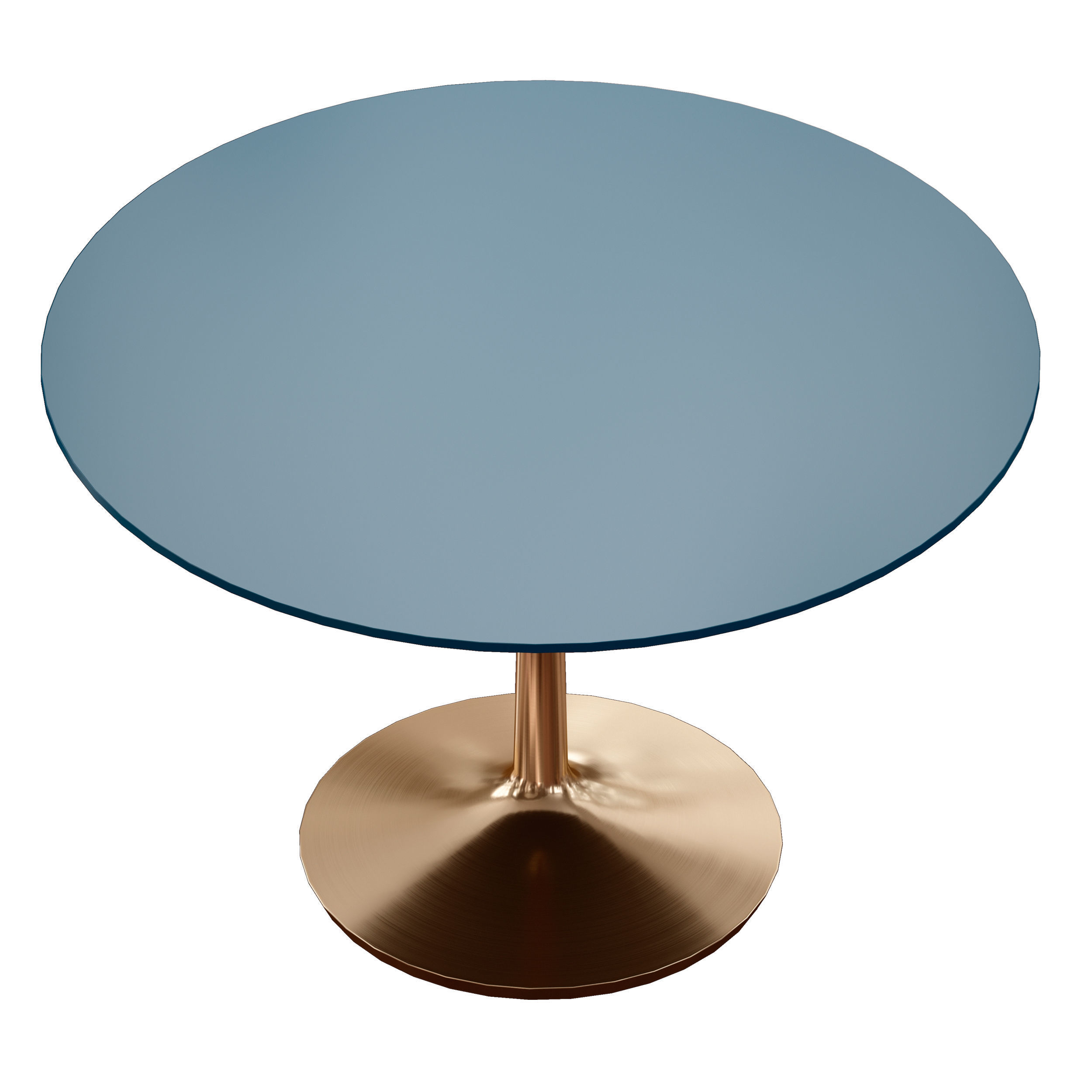 Nero 48 Blue Lacquer Dining Table with Brass Base 3D model_7