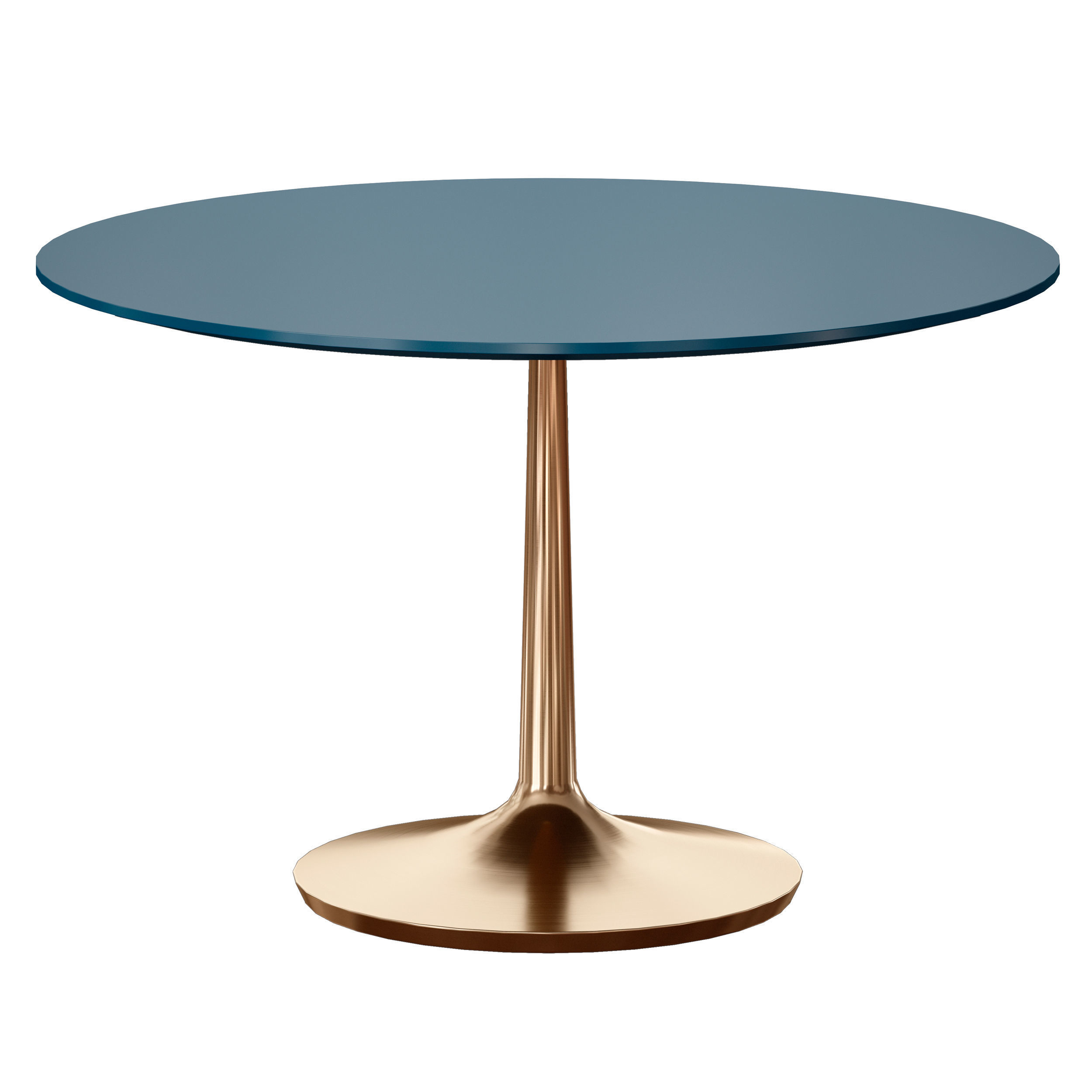 Nero 48 Blue Lacquer Dining Table with Brass Base 3D model_8