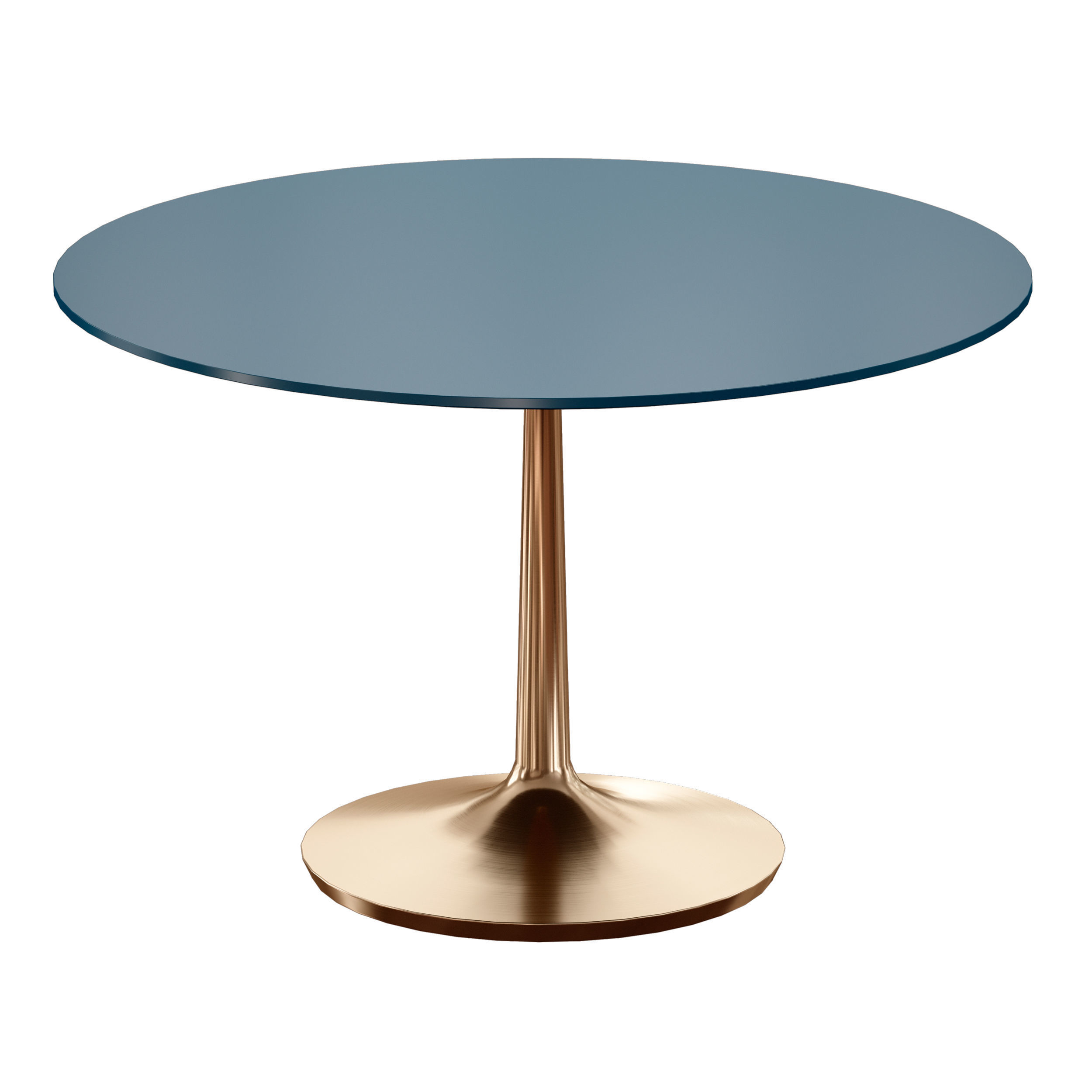 Nero 48 Blue Lacquer Dining Table with Brass Base 3D model_6