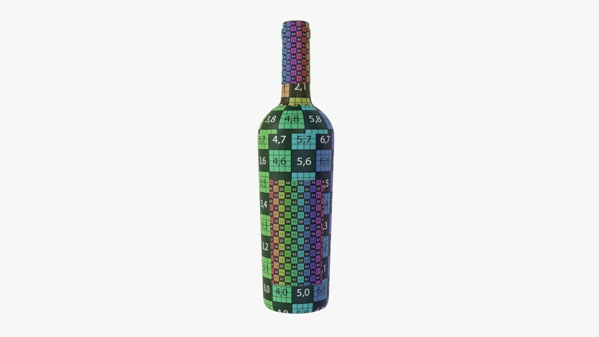 Wine bottle mockup 15 3D model_7