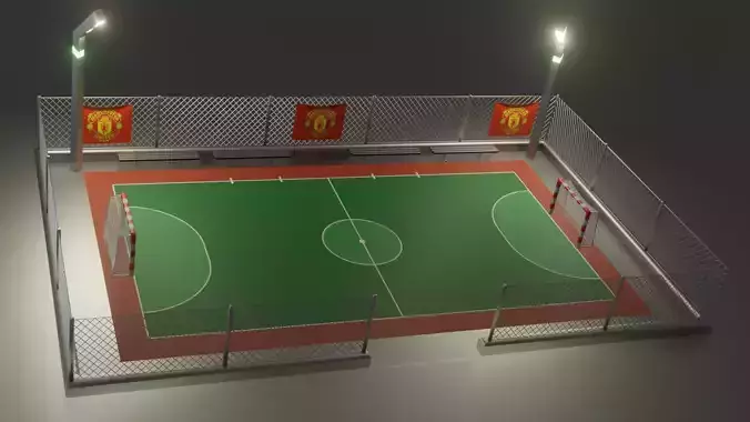 soccer court Low-poly 3D model