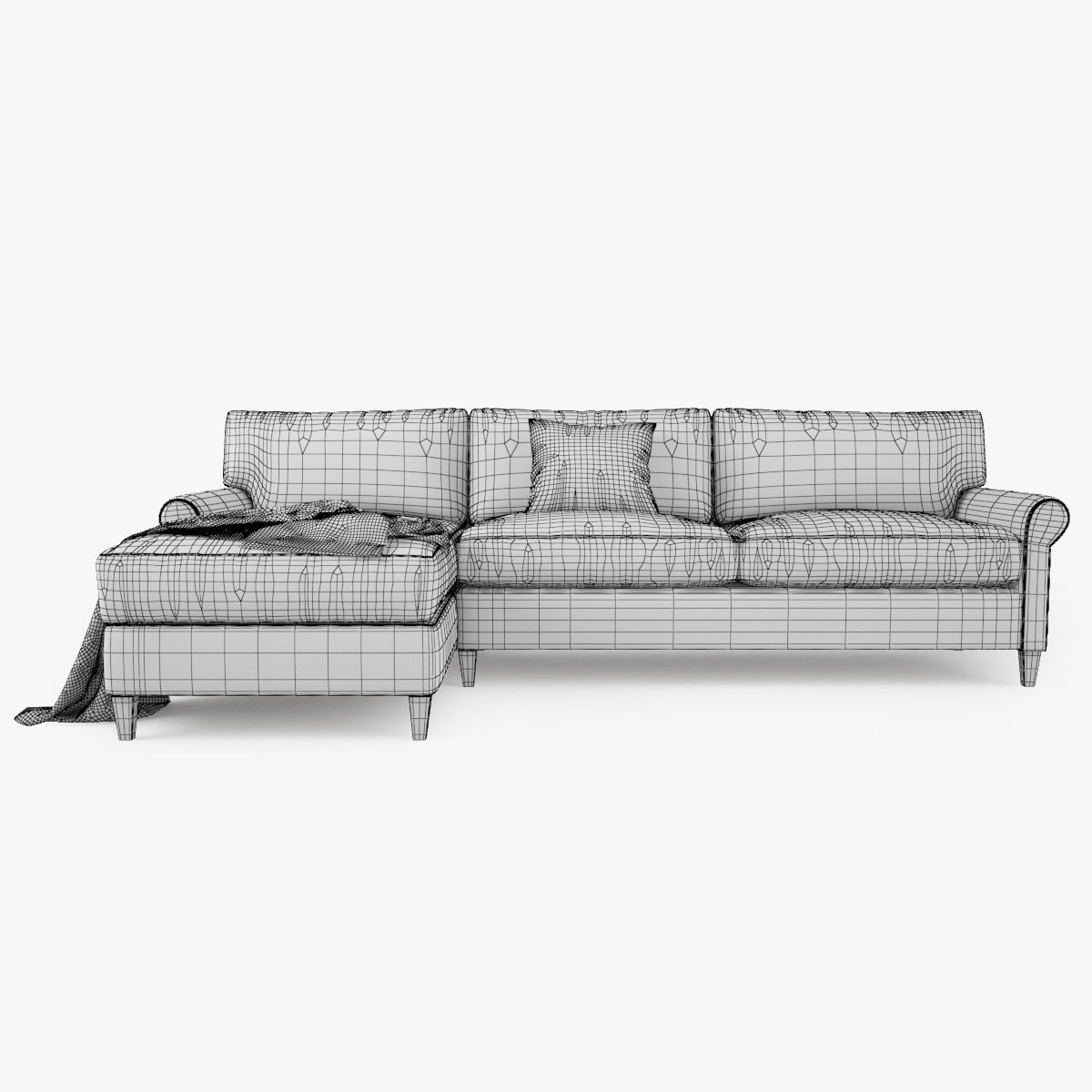 Crate and Barrel Montclair 2 Piece Sectional Sofa 3D model_8