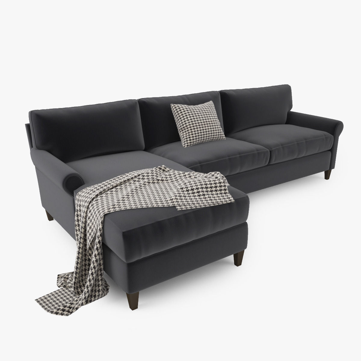 Crate and Barrel Montclair 2 Piece Sectional Sofa 3D model_4