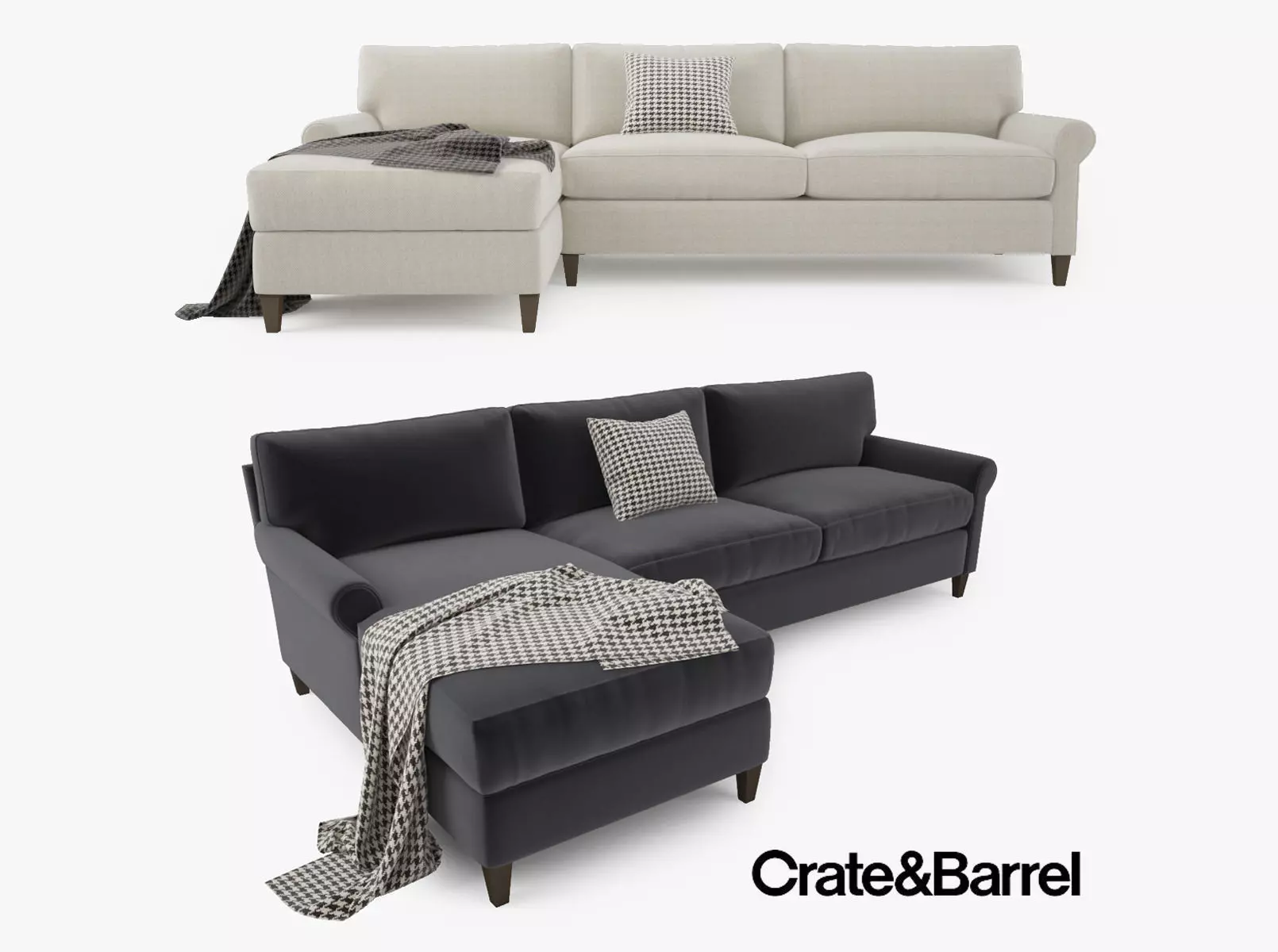 Crate and Barrel Montclair 2 Piece Sectional Sofa 3D model_0