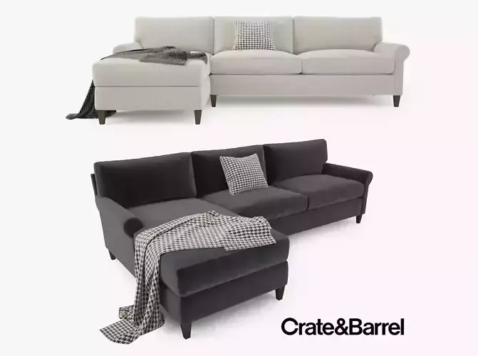 Crate and Barrel Montclair 2 Piece Sectional Sofa