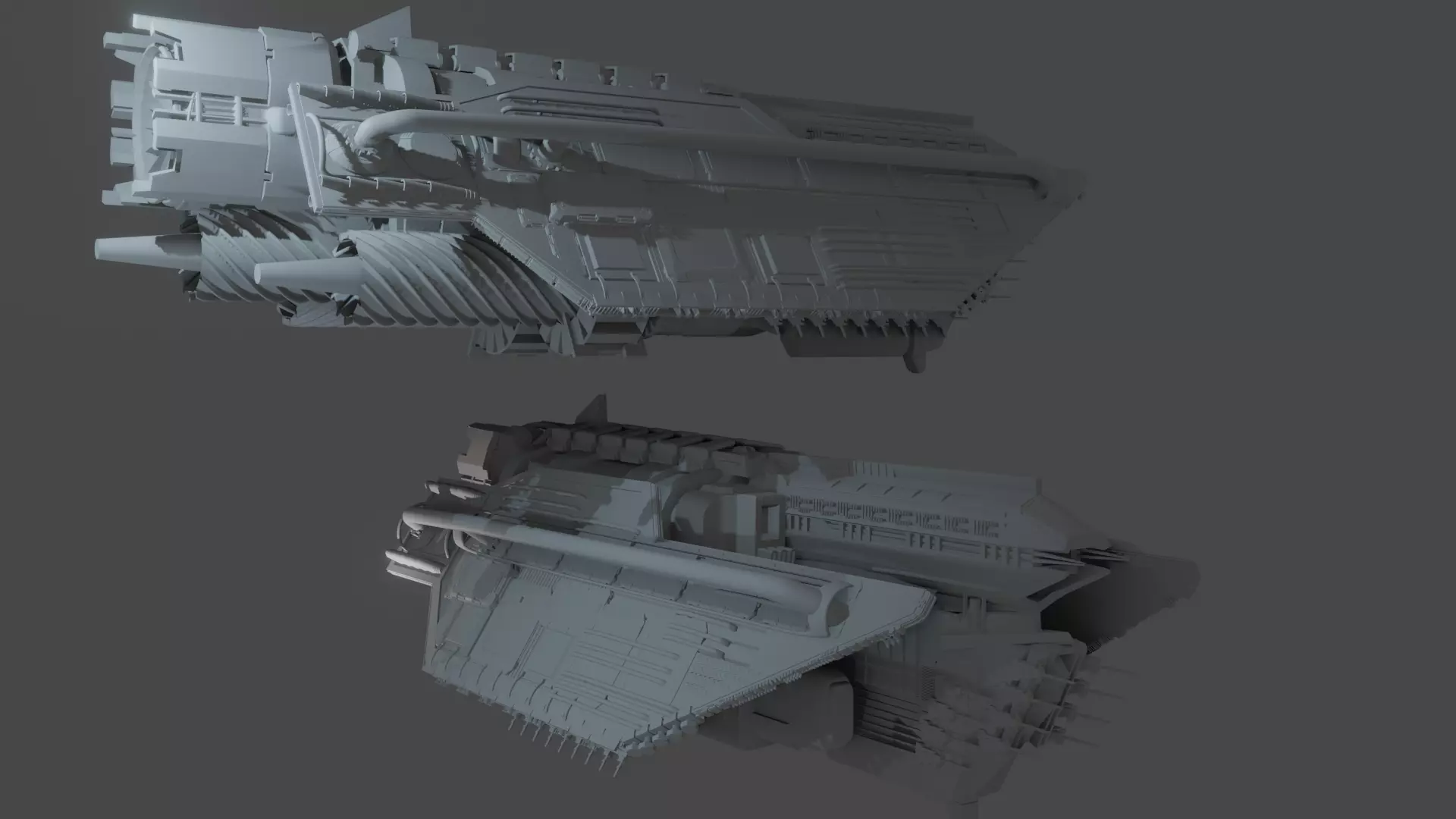 crafts sci-fi spaceship in night sky Free 3D model