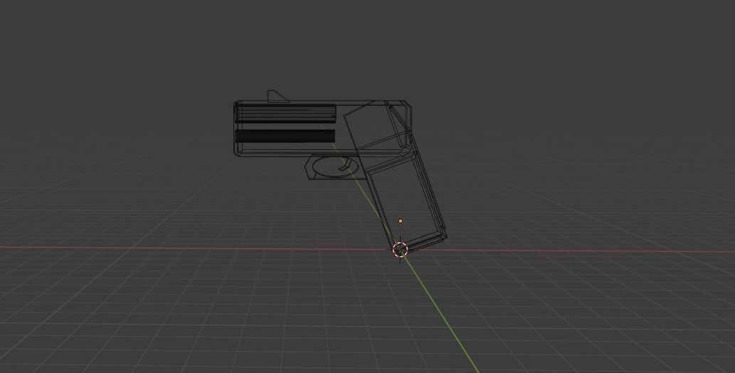 A simple block gun Free low-poly 3D model_2