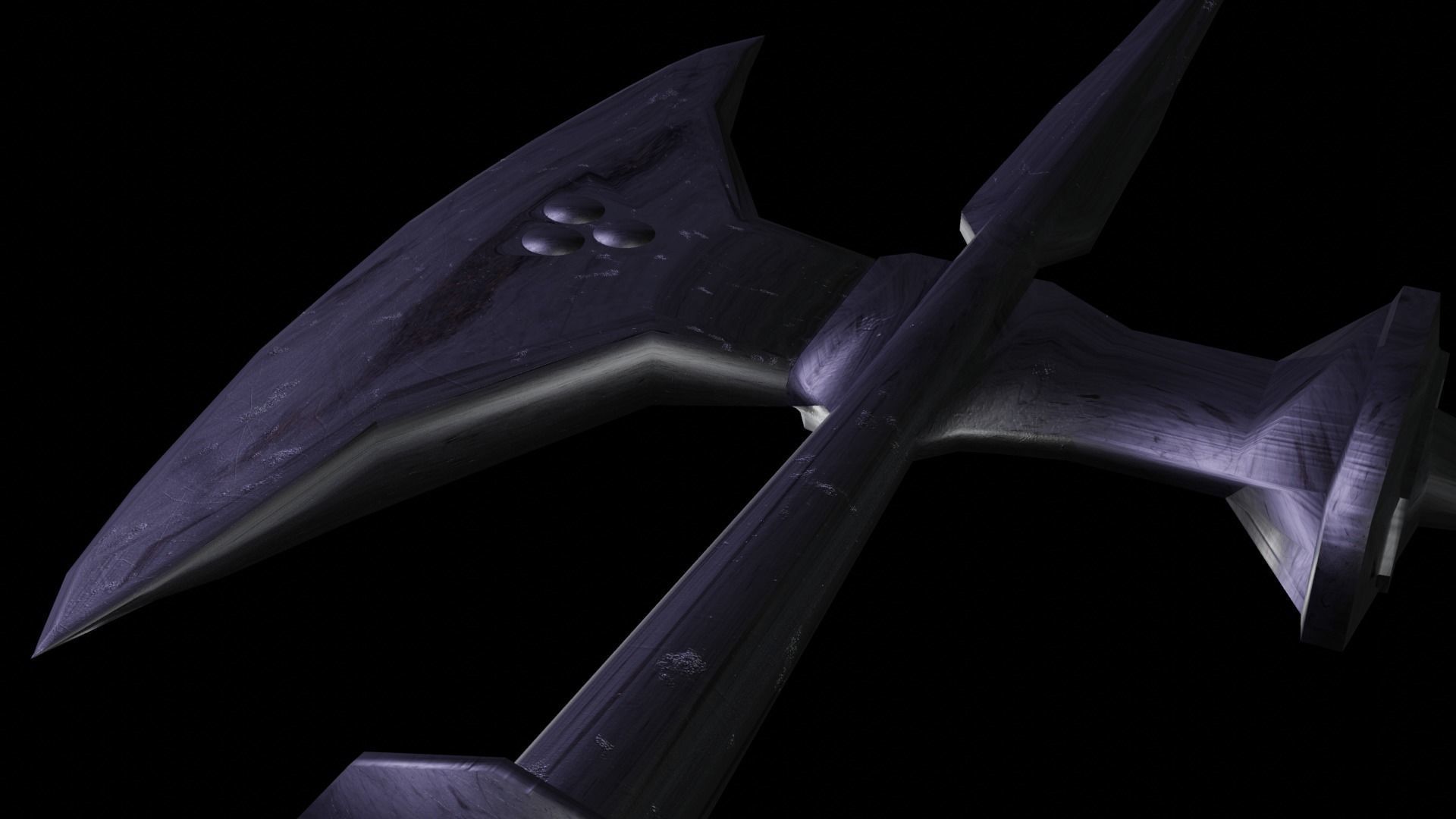 Poleaxe sword Low-poly 3D model_5