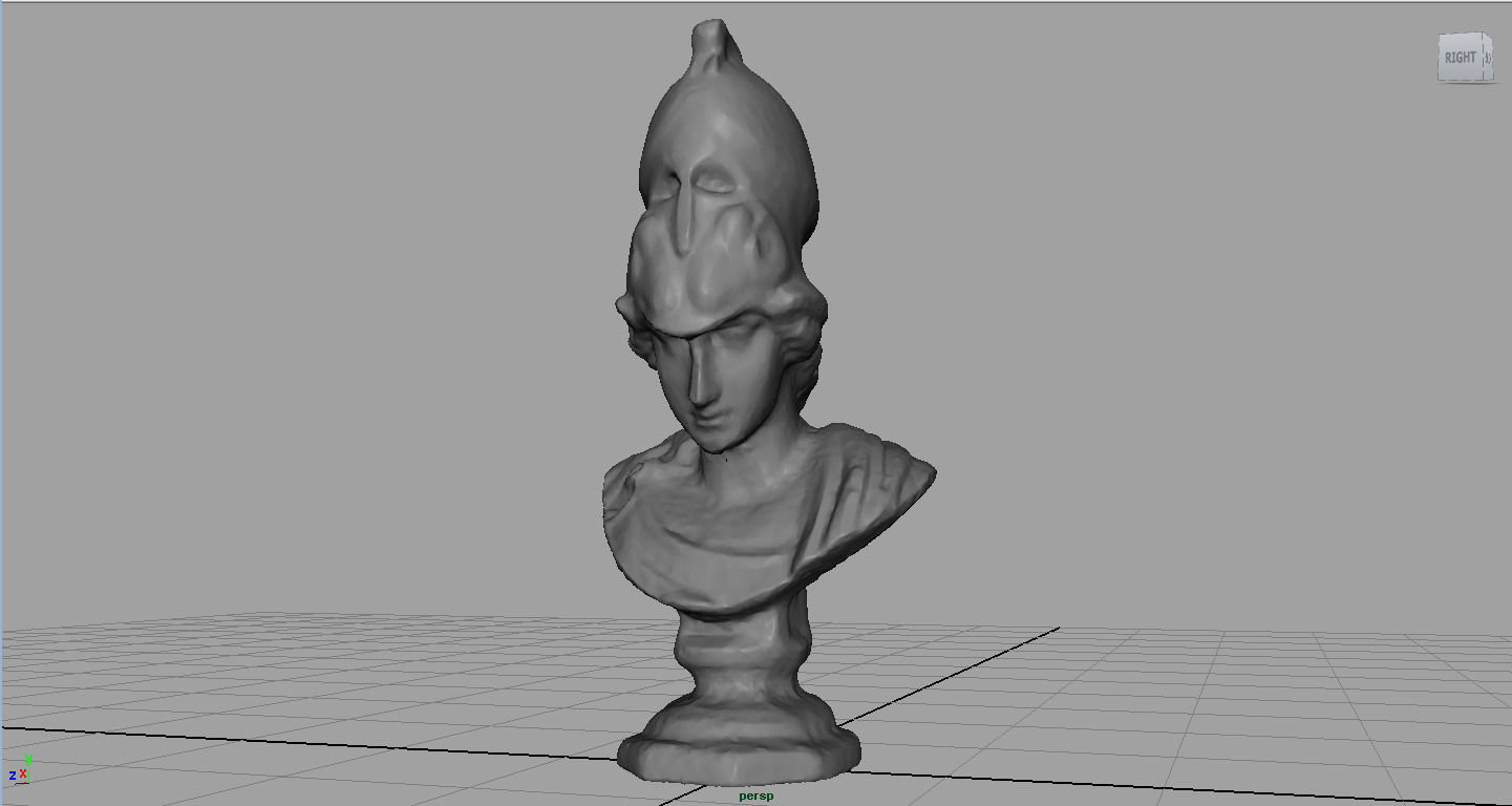 BUST marble with hat Low-poly 3D model_5