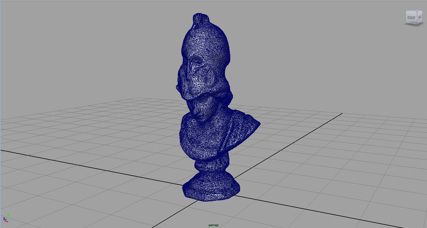 BUST marble with hat Low-poly 3D model_6