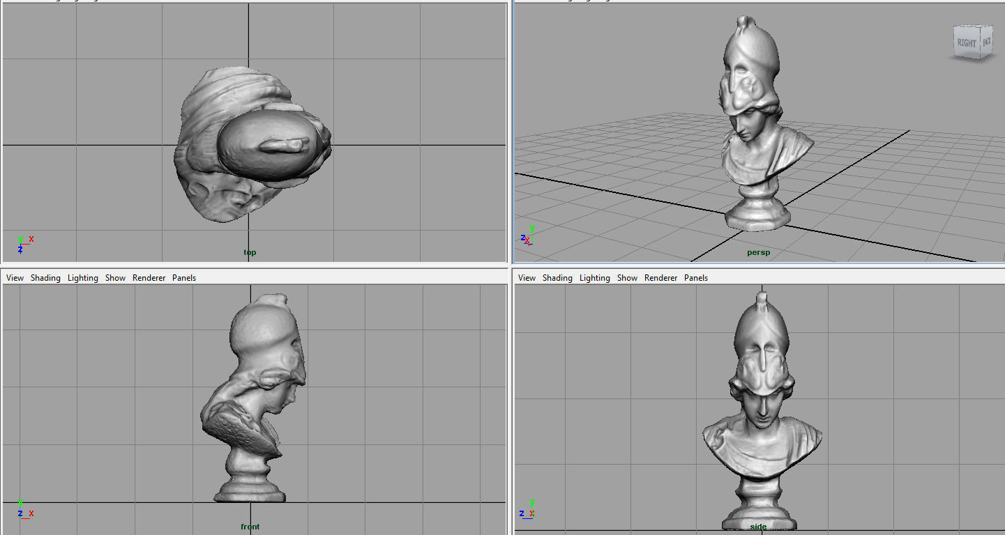 BUST marble with hat Low-poly 3D model_3