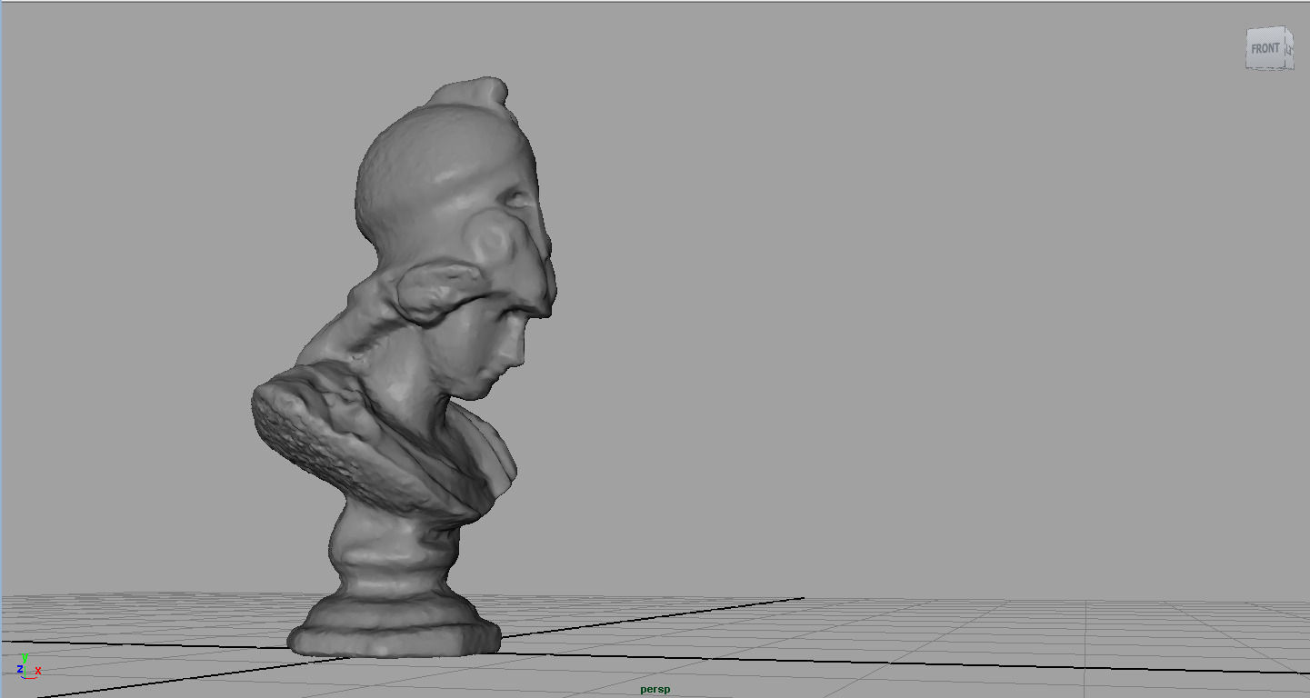 BUST marble with hat Low-poly 3D model_7