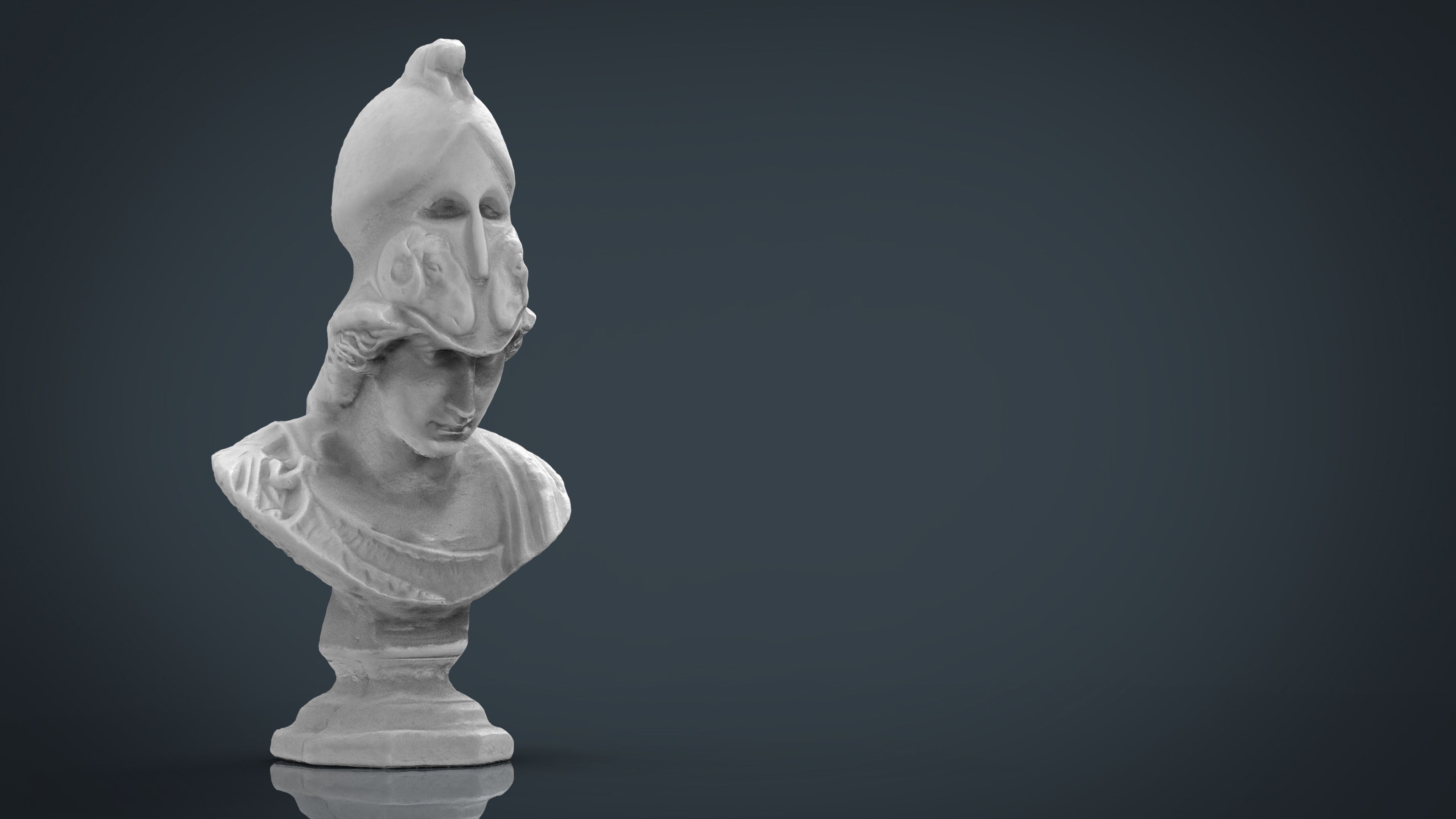 BUST marble with hat Low-poly 3D model_4