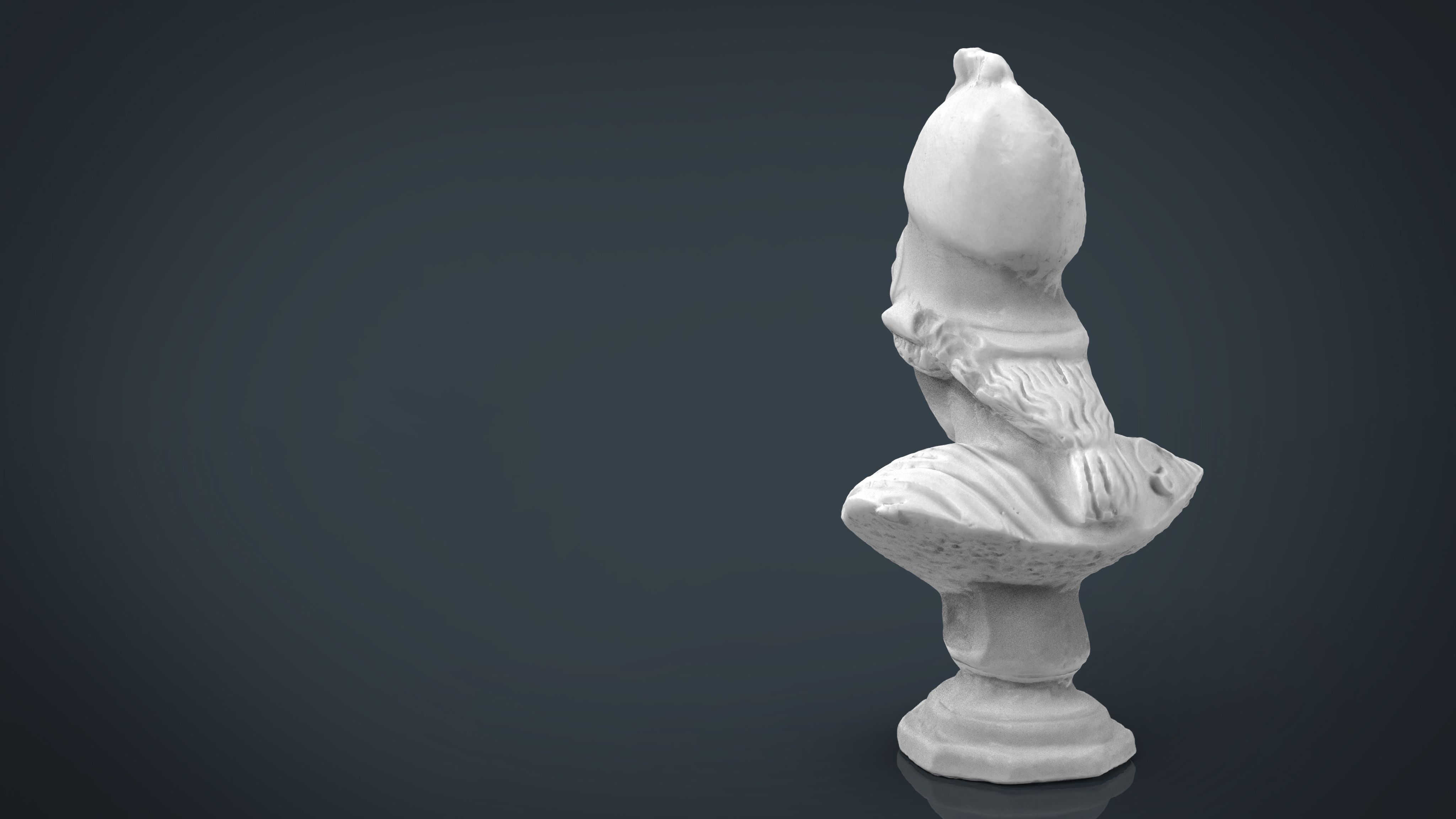 BUST marble with hat Low-poly 3D model_9