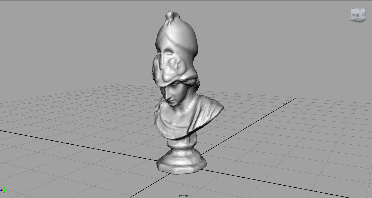 BUST marble with hat Low-poly 3D model_2