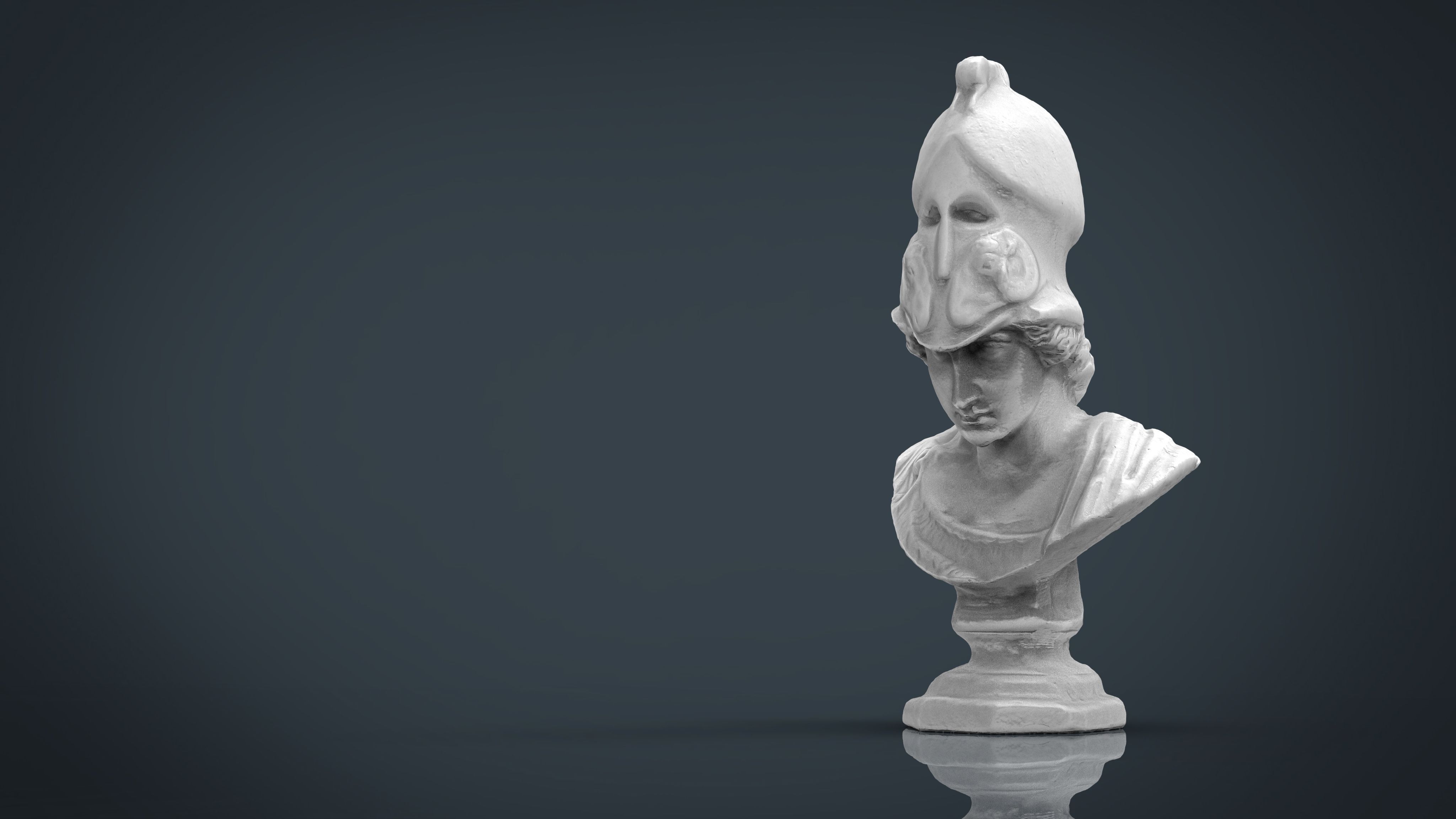 BUST marble with hat Low-poly 3D model_10