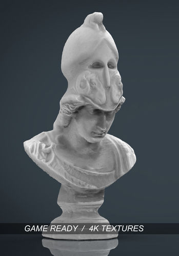 BUST marble with hat Low-poly 3D model