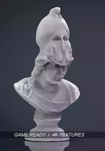 BUST marble with hat Low-poly 3D model