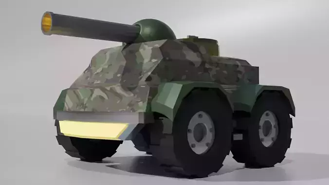Tank Low Poly camouflaged
