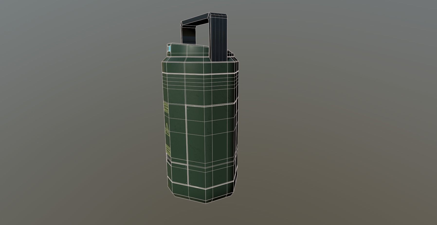Sci Fi Containment Flask Low-poly 3D model_7