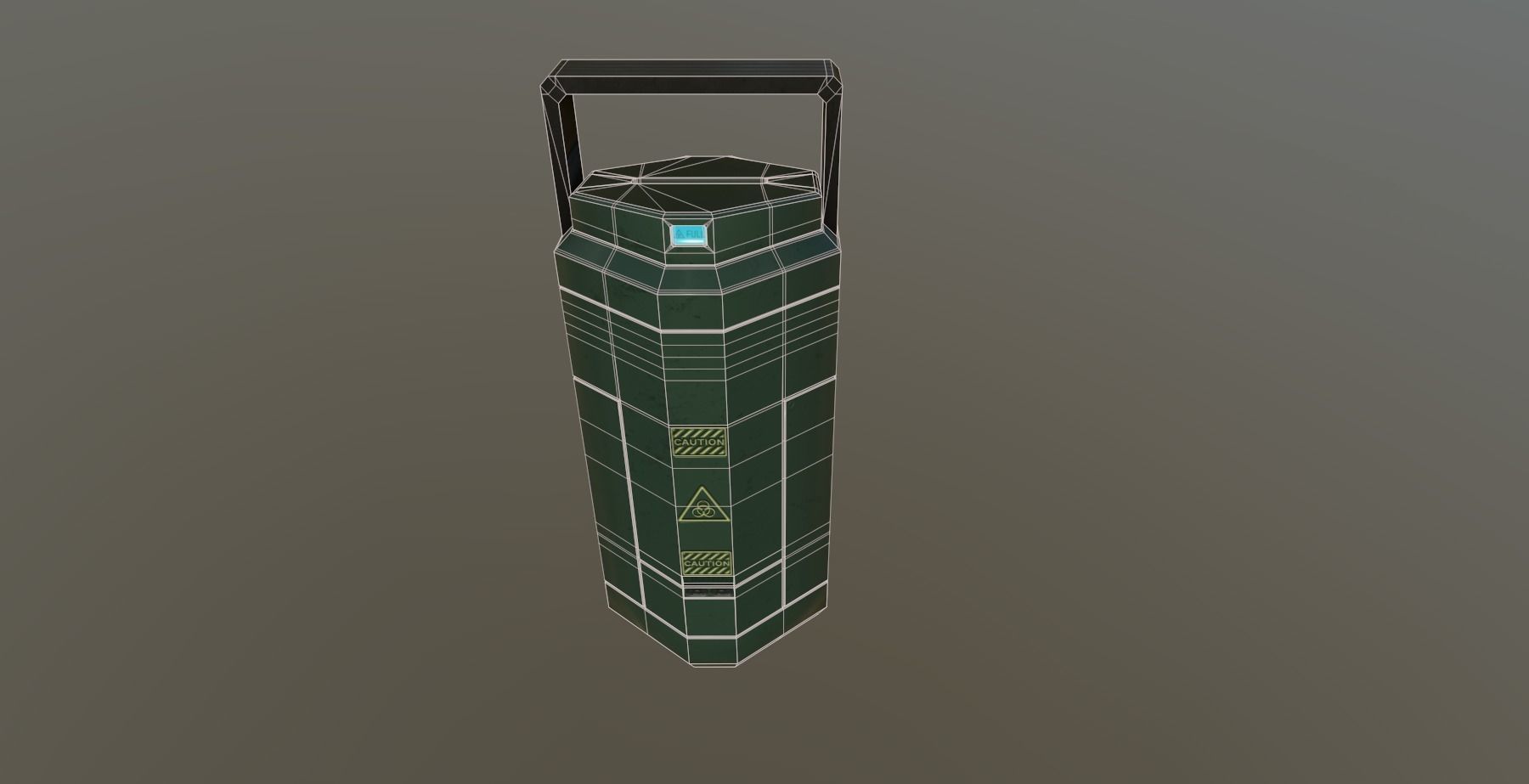 Sci Fi Containment Flask Low-poly 3D model_5