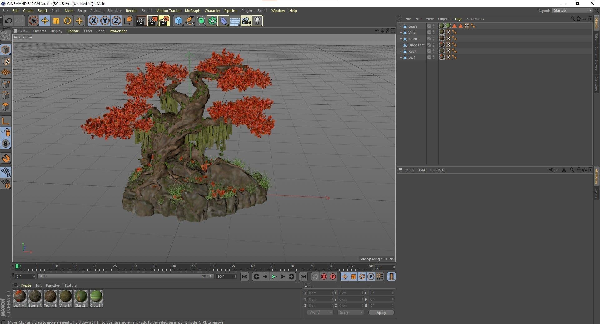 Realistic fantasy old tree Low-poly 3D model_19