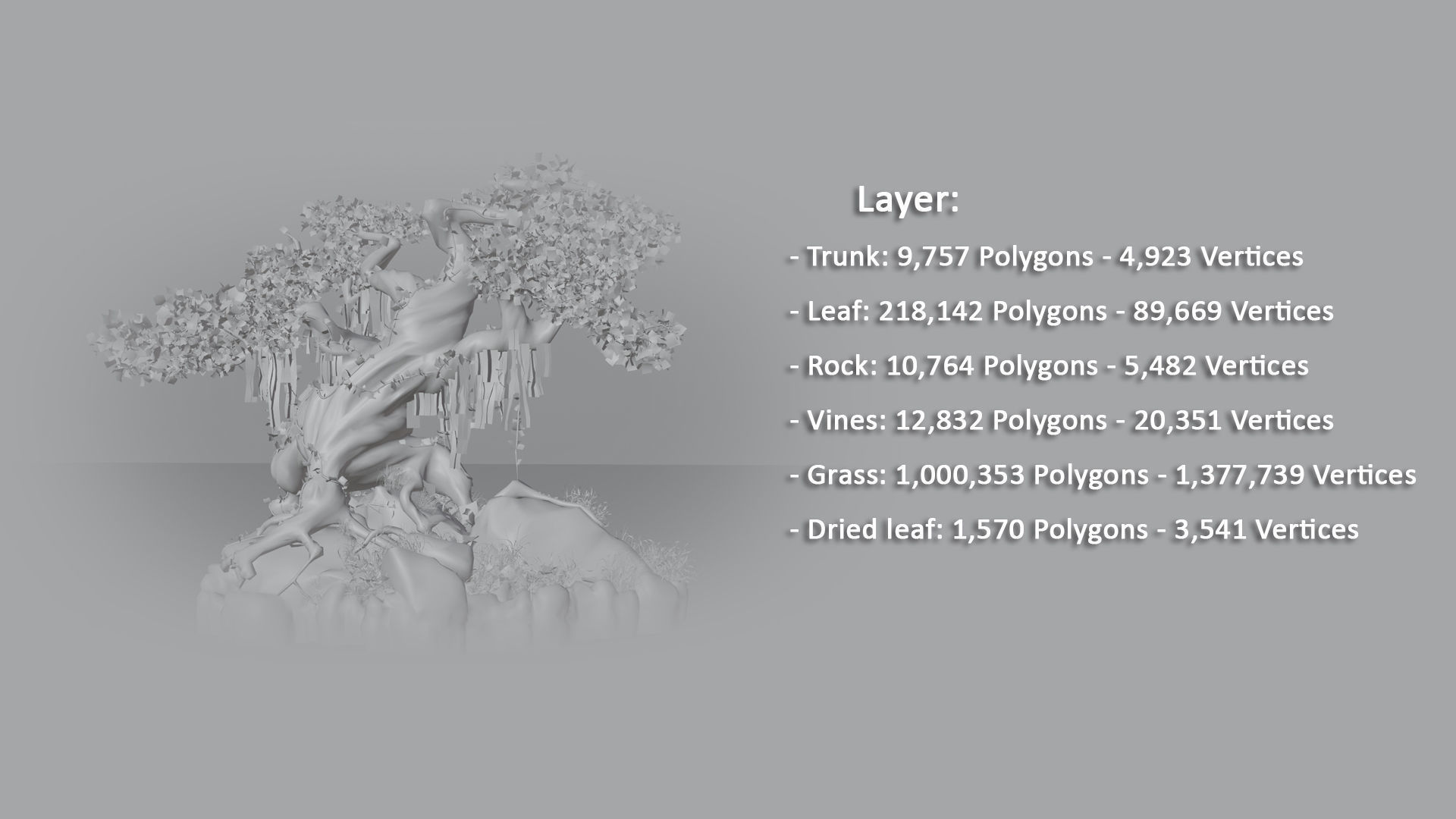 Realistic fantasy old tree Low-poly 3D model_15