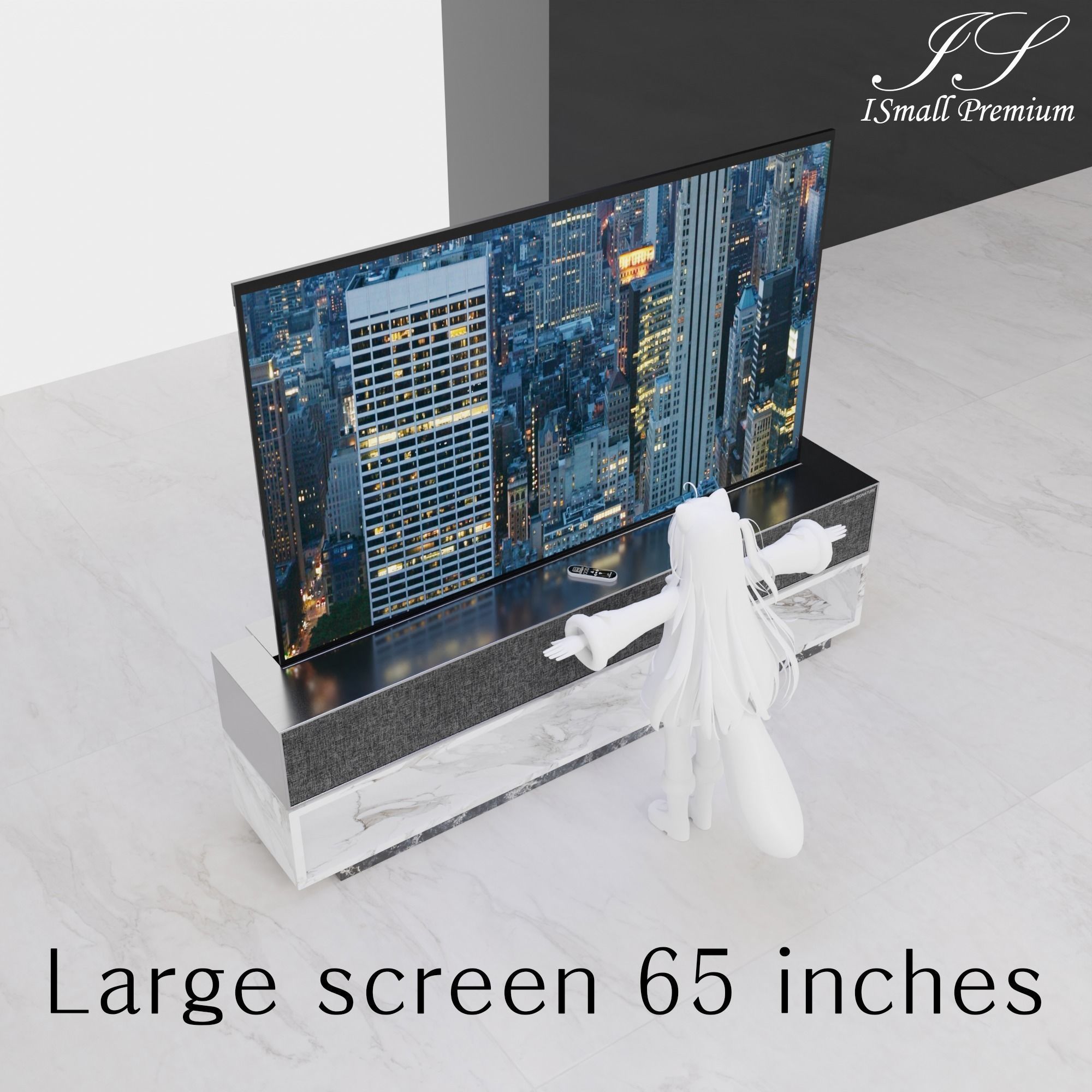 Rollable SIGNATURE TV Remote control Shelf SET Low-poly 3D model_13