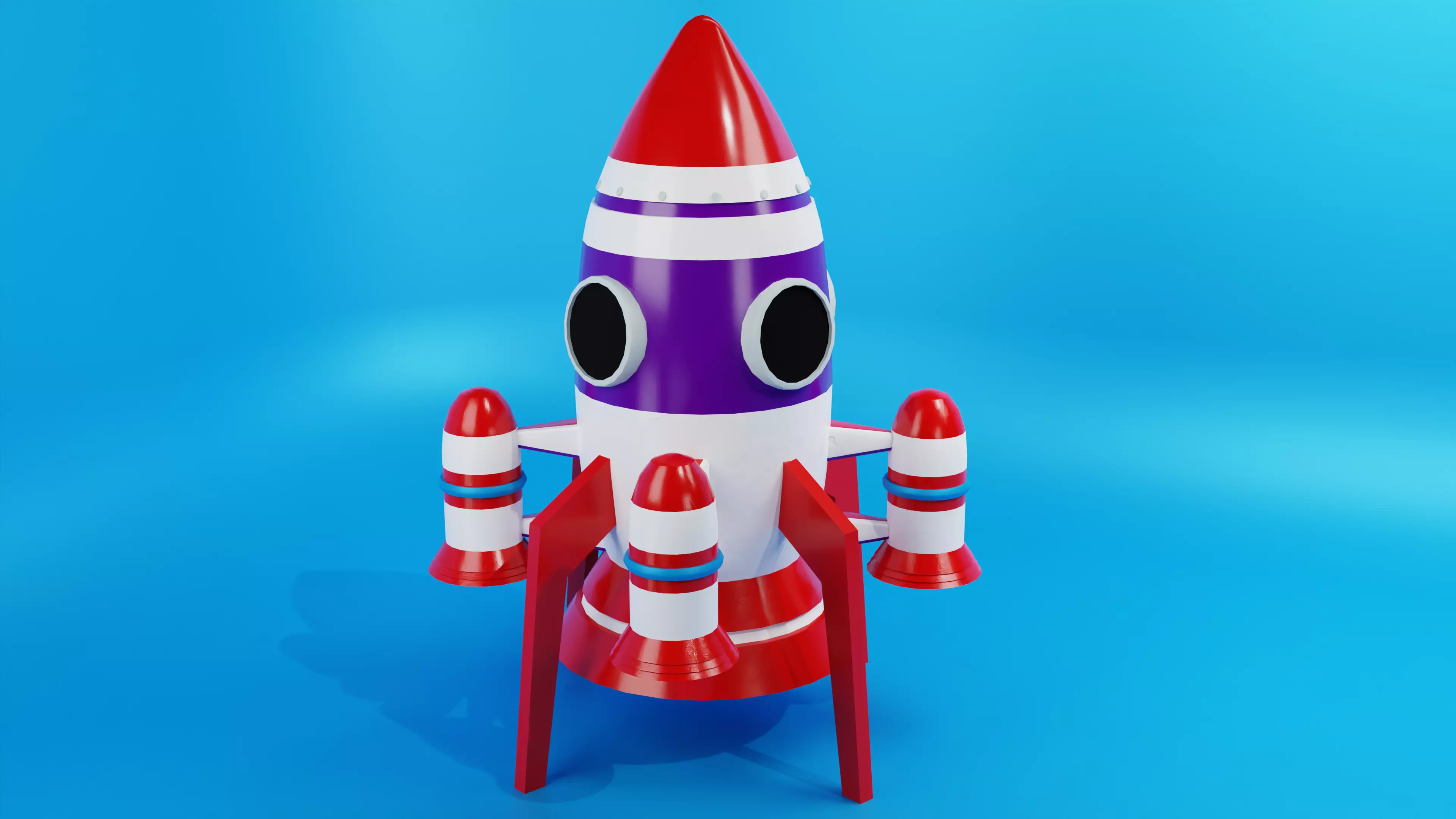 Cartoon Rocket spaceship PBR Textures 3D model