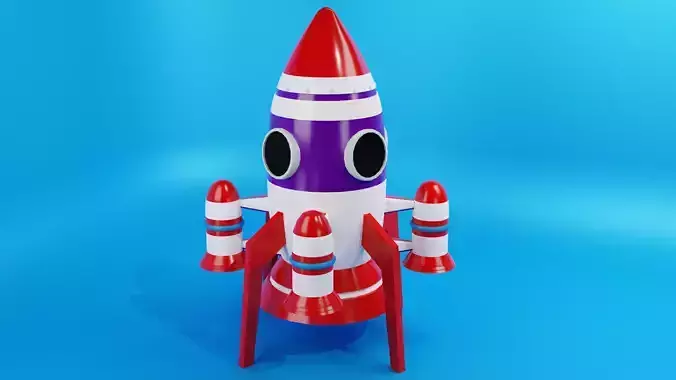Cartoon Rocket spaceship PBR Textures