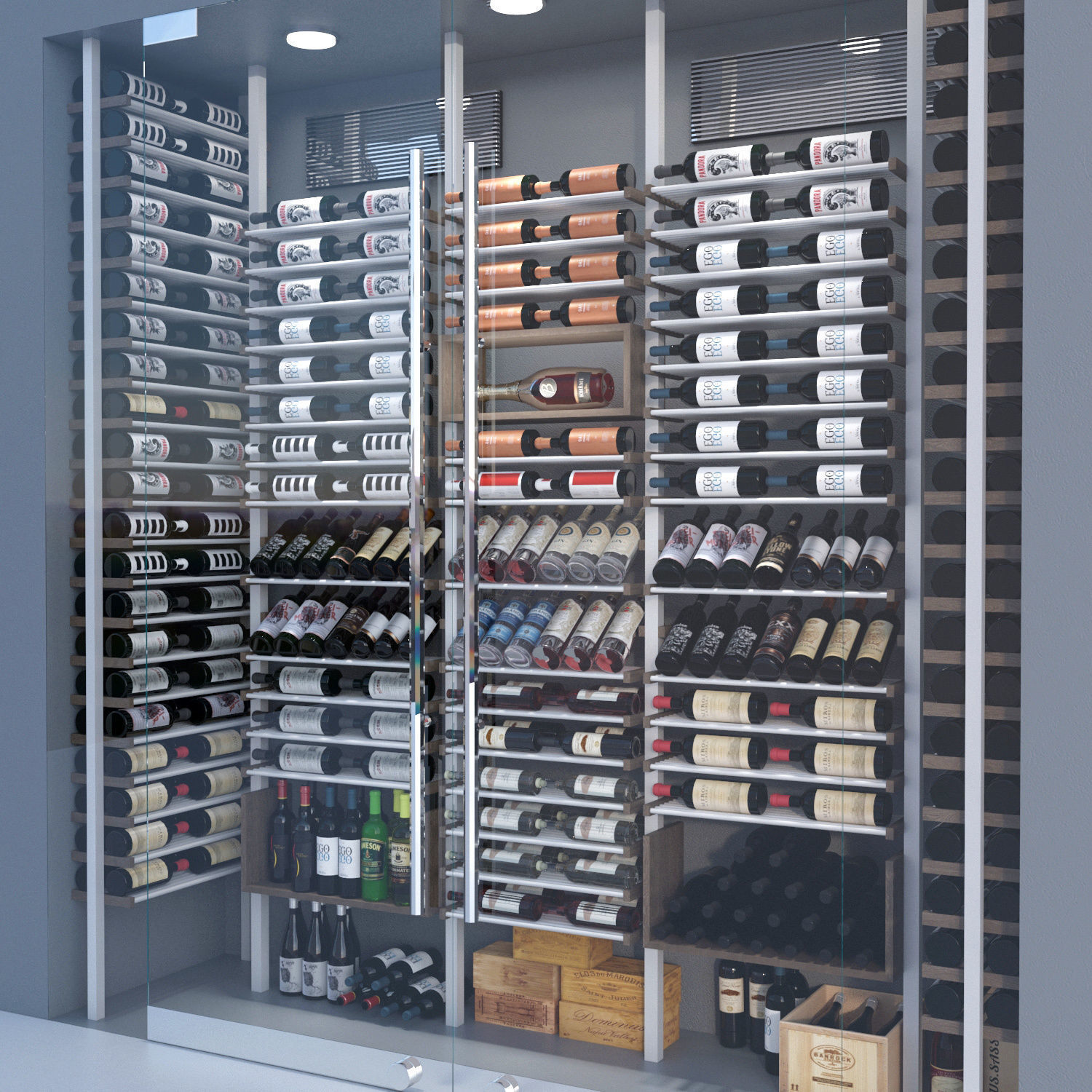Wine Cabinet 4 3D model_2