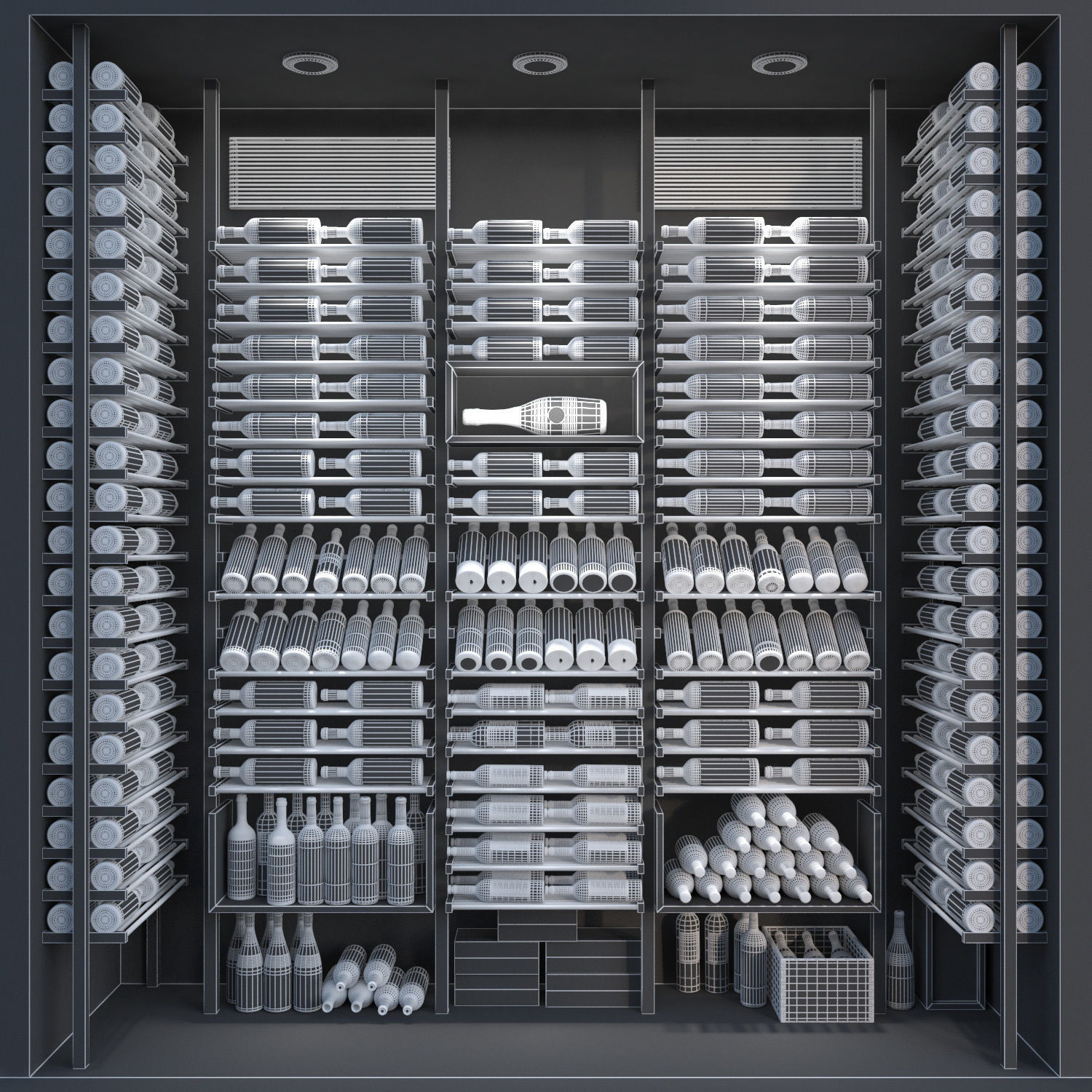 Wine Cabinet 4 3D model_3