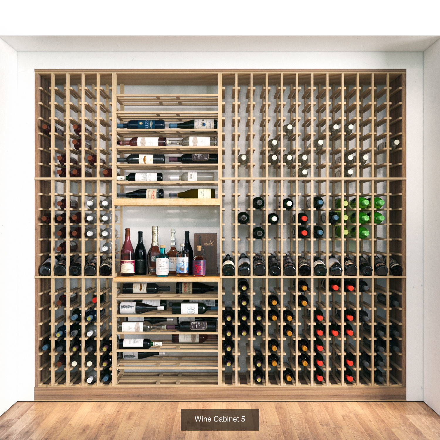 Wine Cabinet Set 3D Model Collection_5