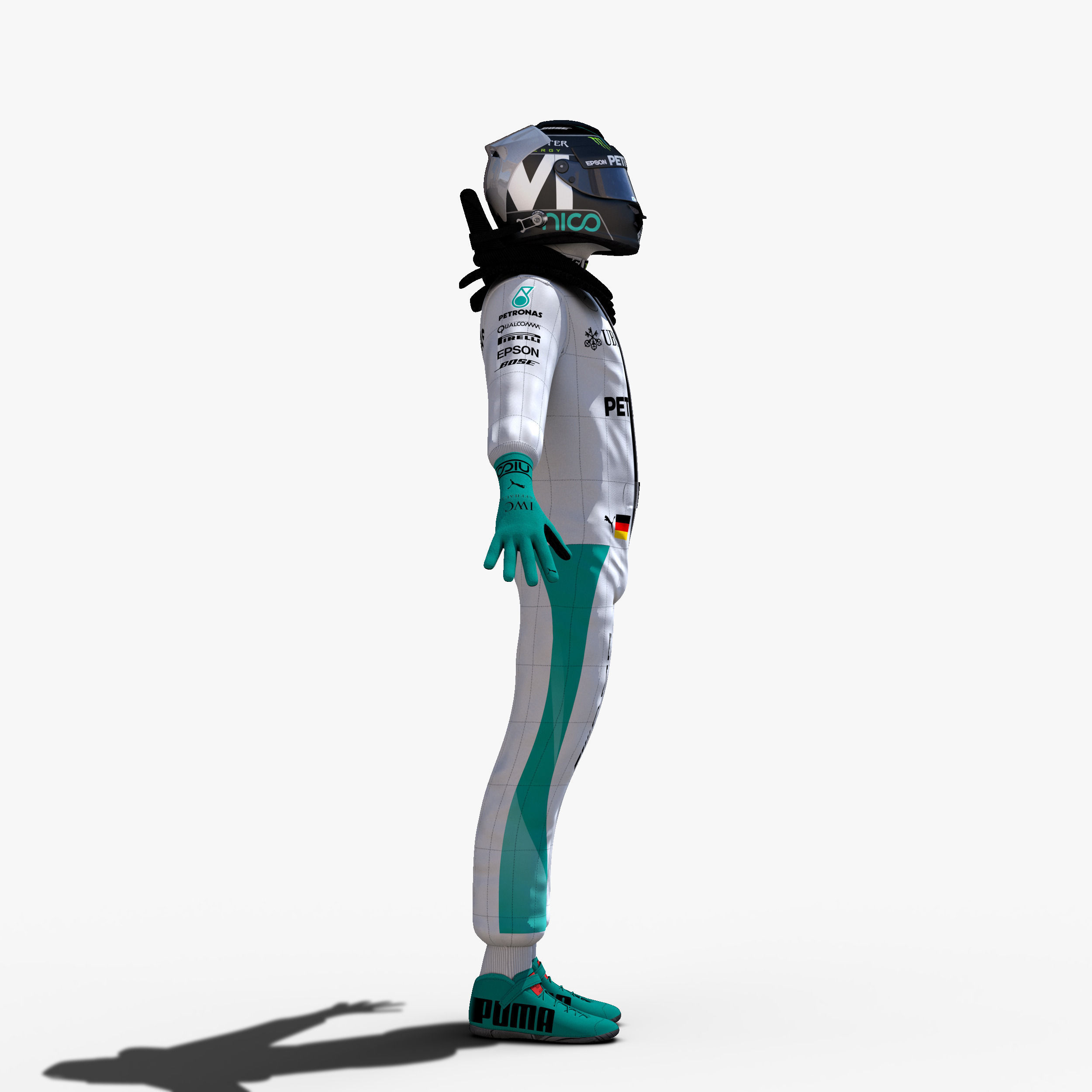 Nico Rosberg 2016 Low-poly 3D model_5