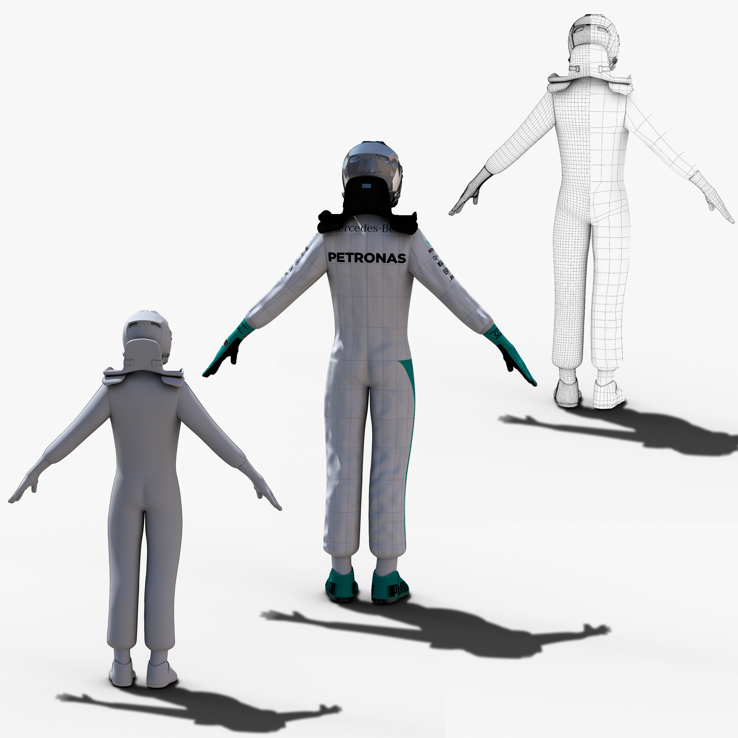 Nico Rosberg 2016 Low-poly 3D model_9
